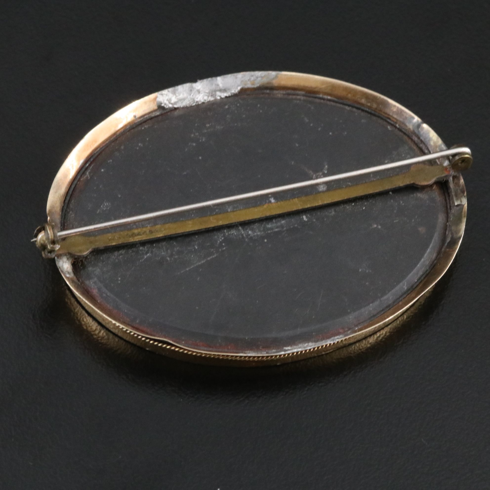 Victorian 14K Pietra Dura Hard Stone Mosaic Floral Brooch