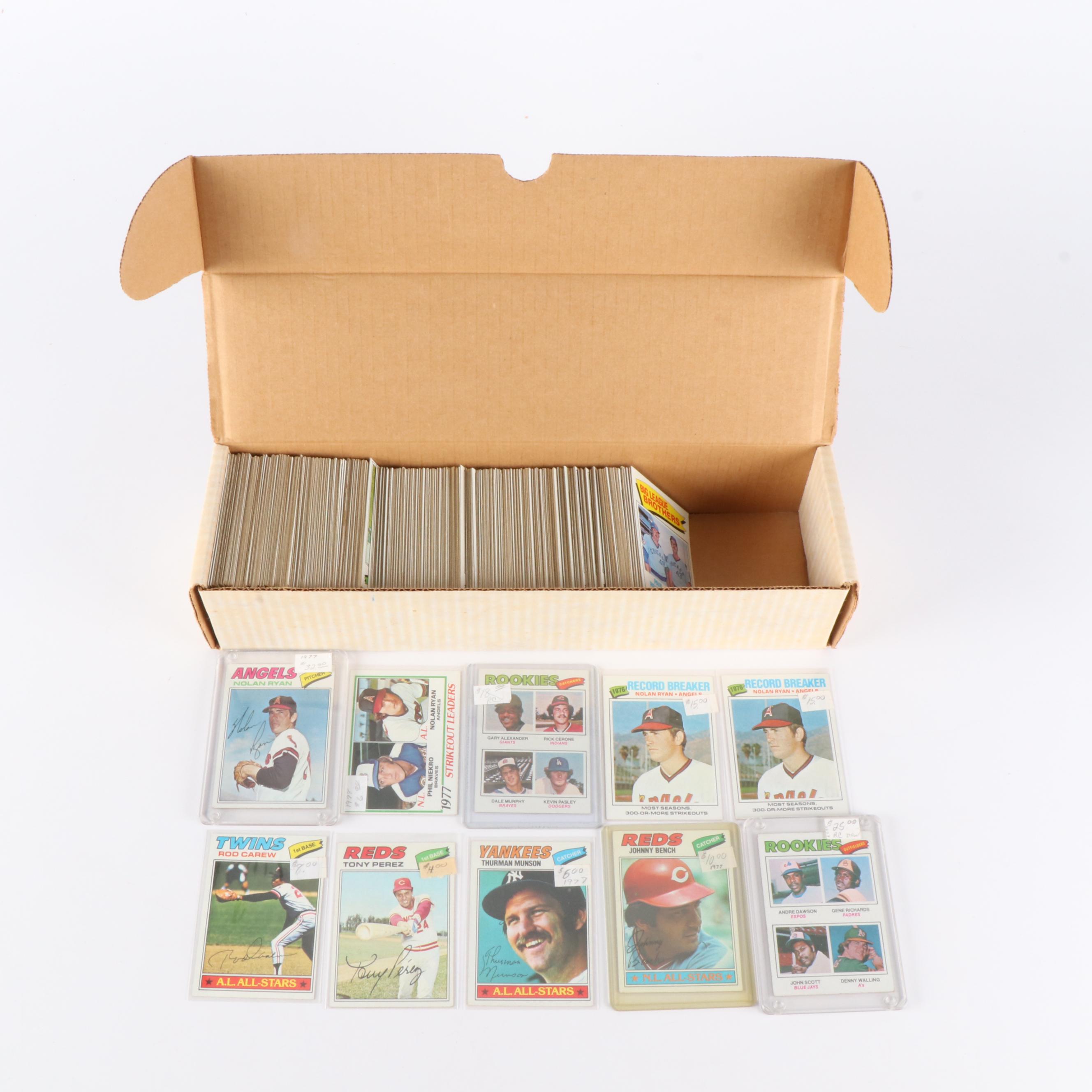 1977 Topps Baseball Cards Featuring Andre Dawson and Dale Murphy Rookies