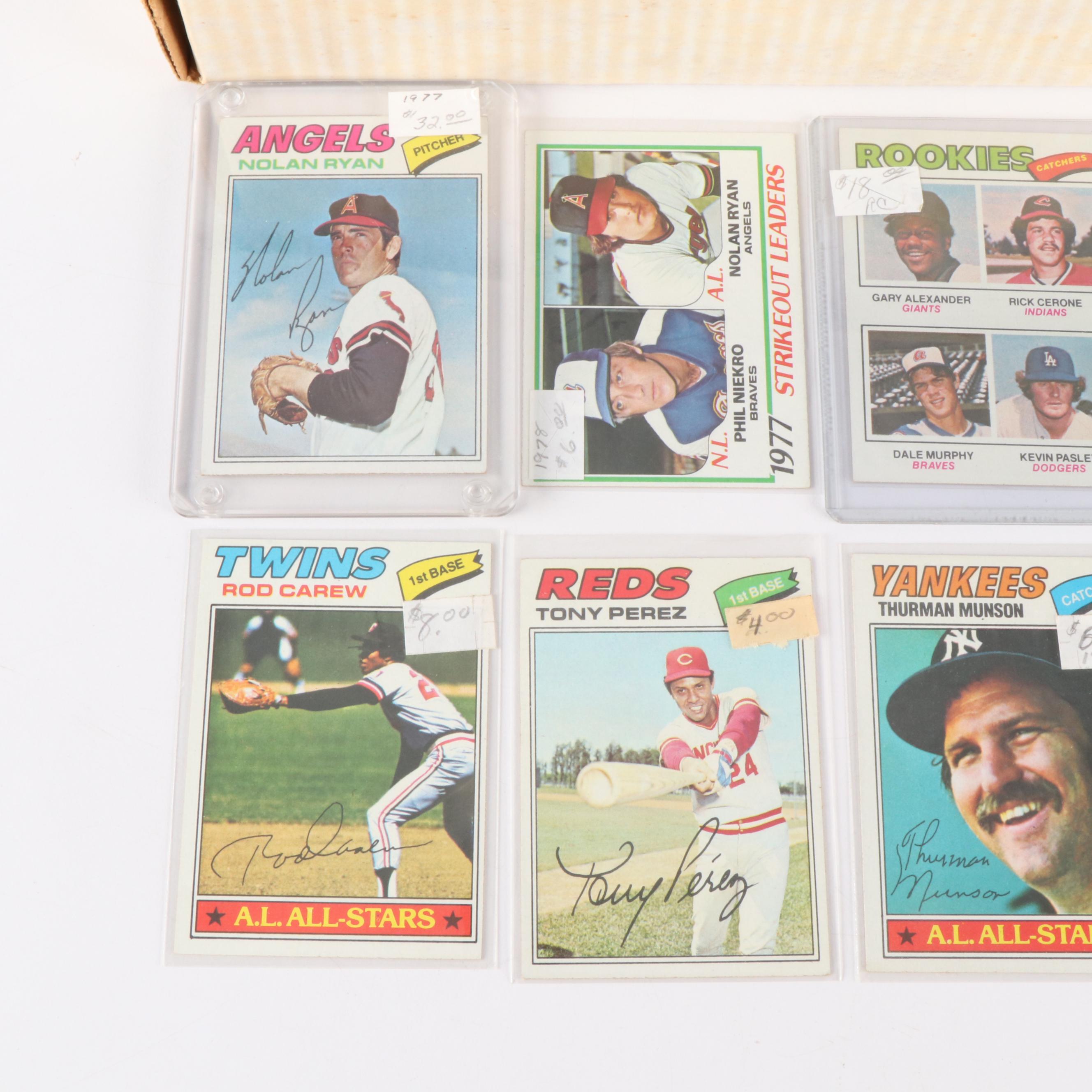 1977 Topps Baseball Cards Featuring Andre Dawson and Dale Murphy Rookies