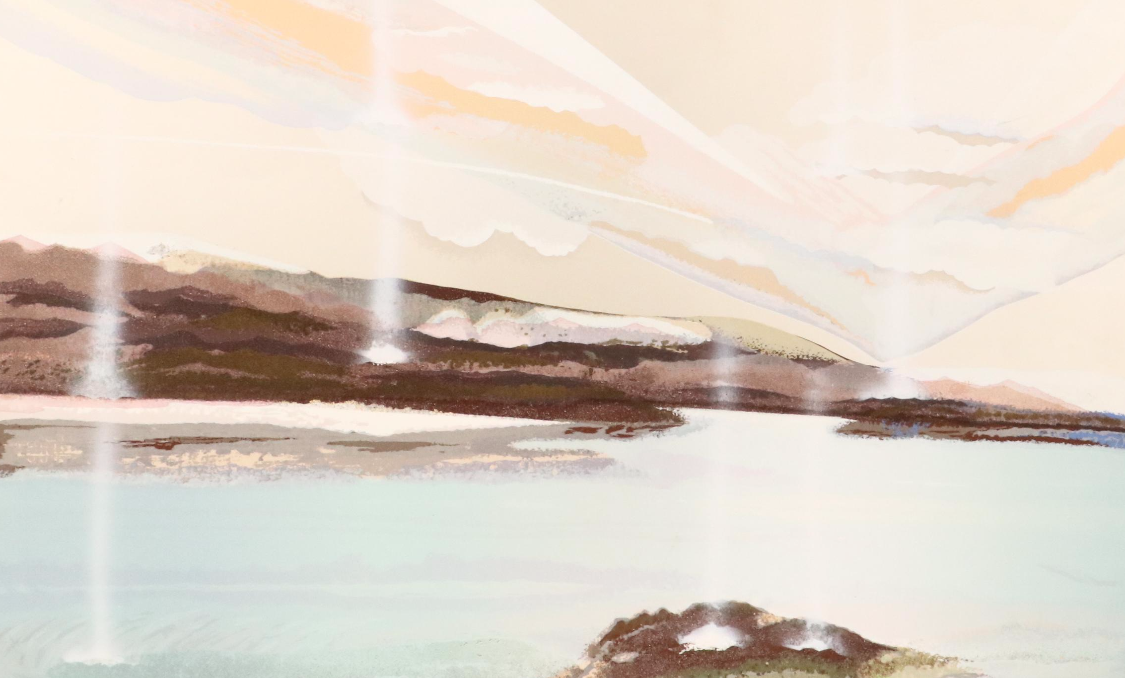 Elba Alvarez Landscape Embellished Serigraph "Paisaje," Late 20th Century