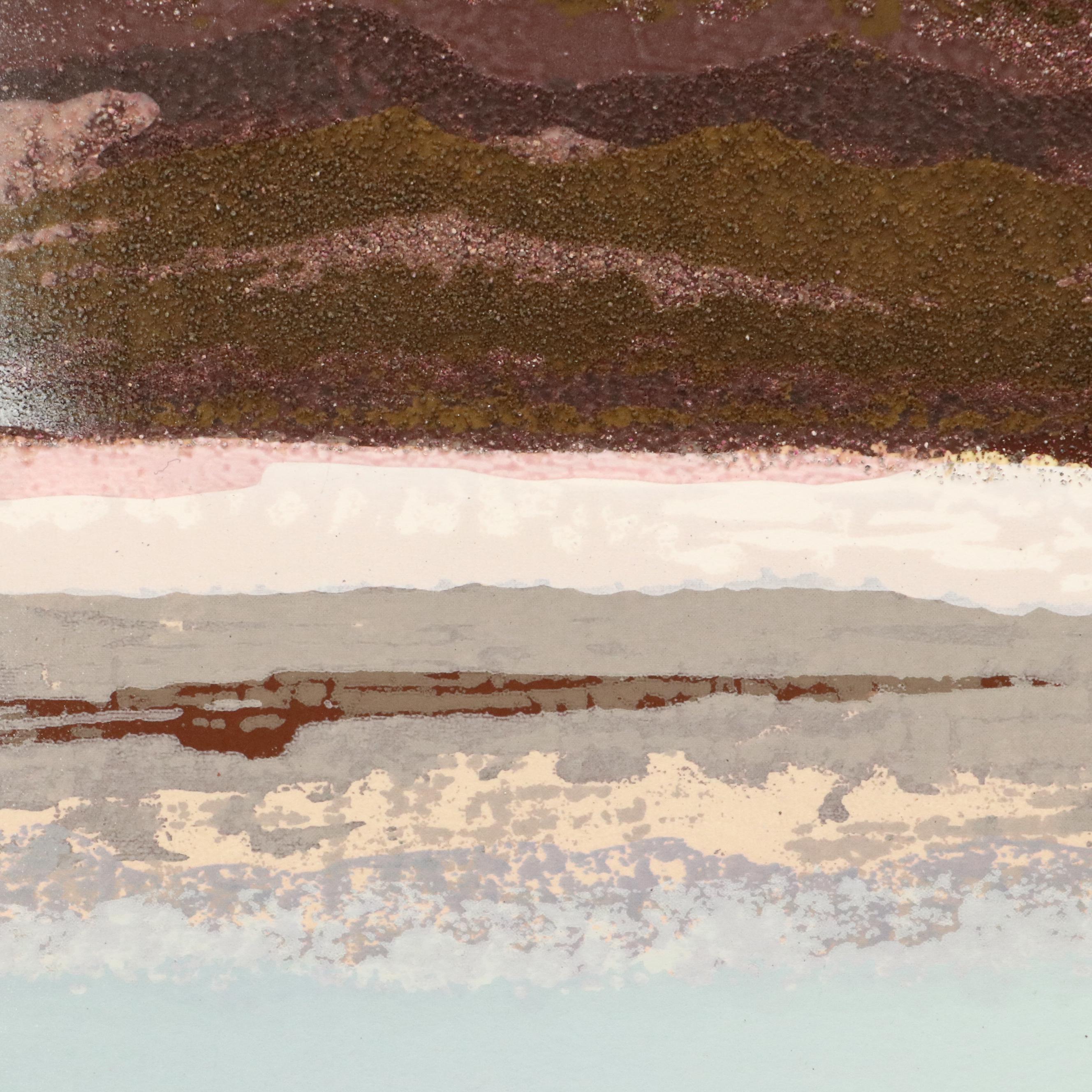 Elba Alvarez Landscape Embellished Serigraph "Paisaje," Late 20th Century