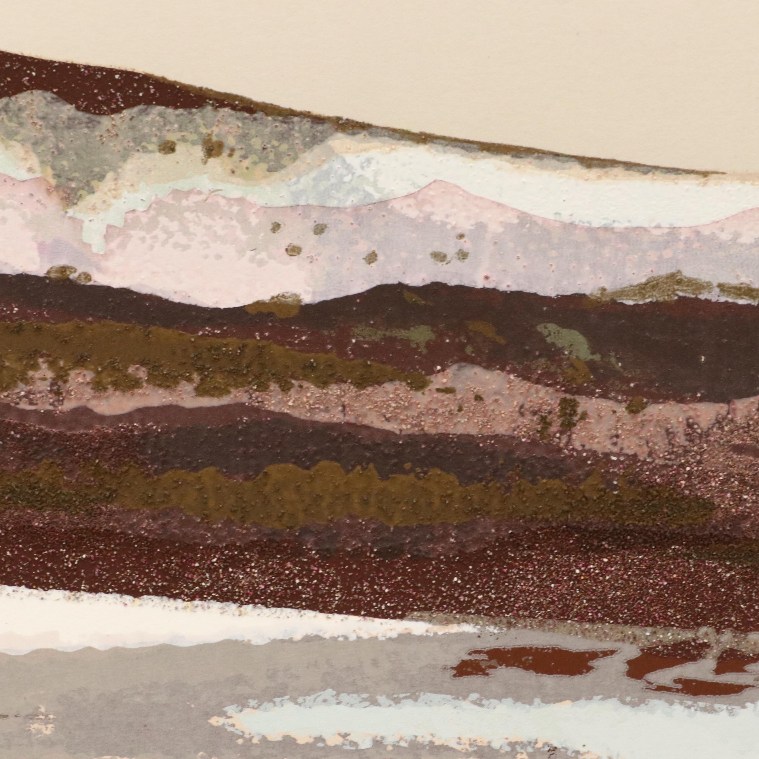 Elba Alvarez Landscape Embellished Serigraph "Paisaje," Late 20th Century