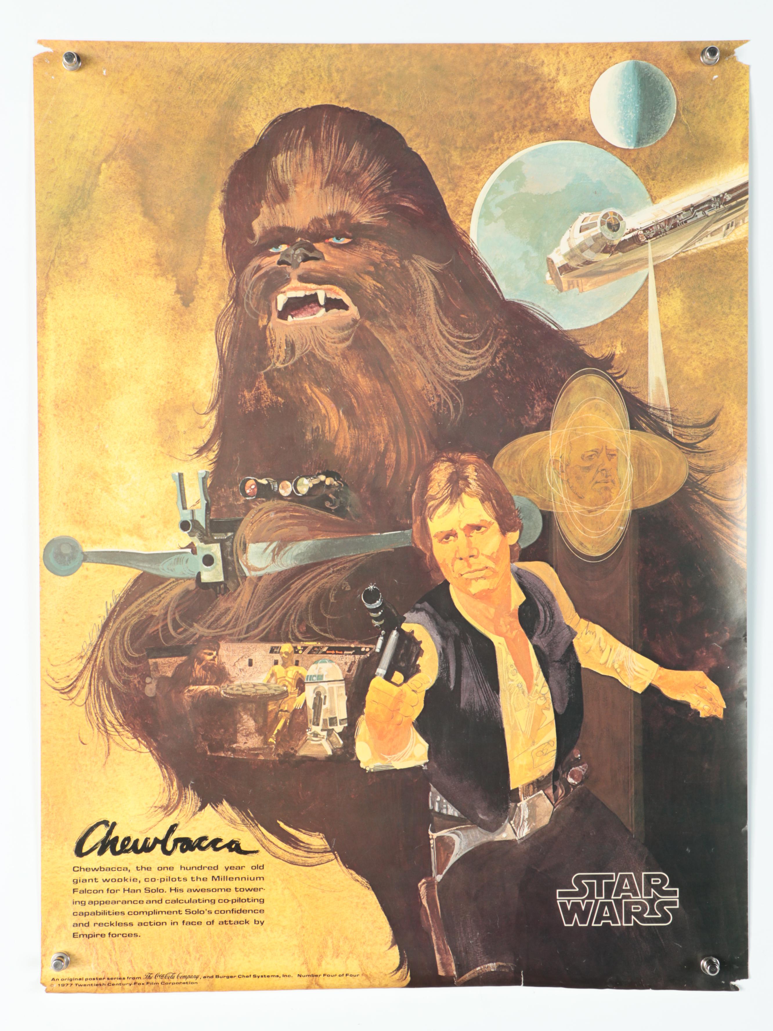 "Star Wars" Coca-Cola Chewbacca Poster with "The Black Hole" Posters, 1970s