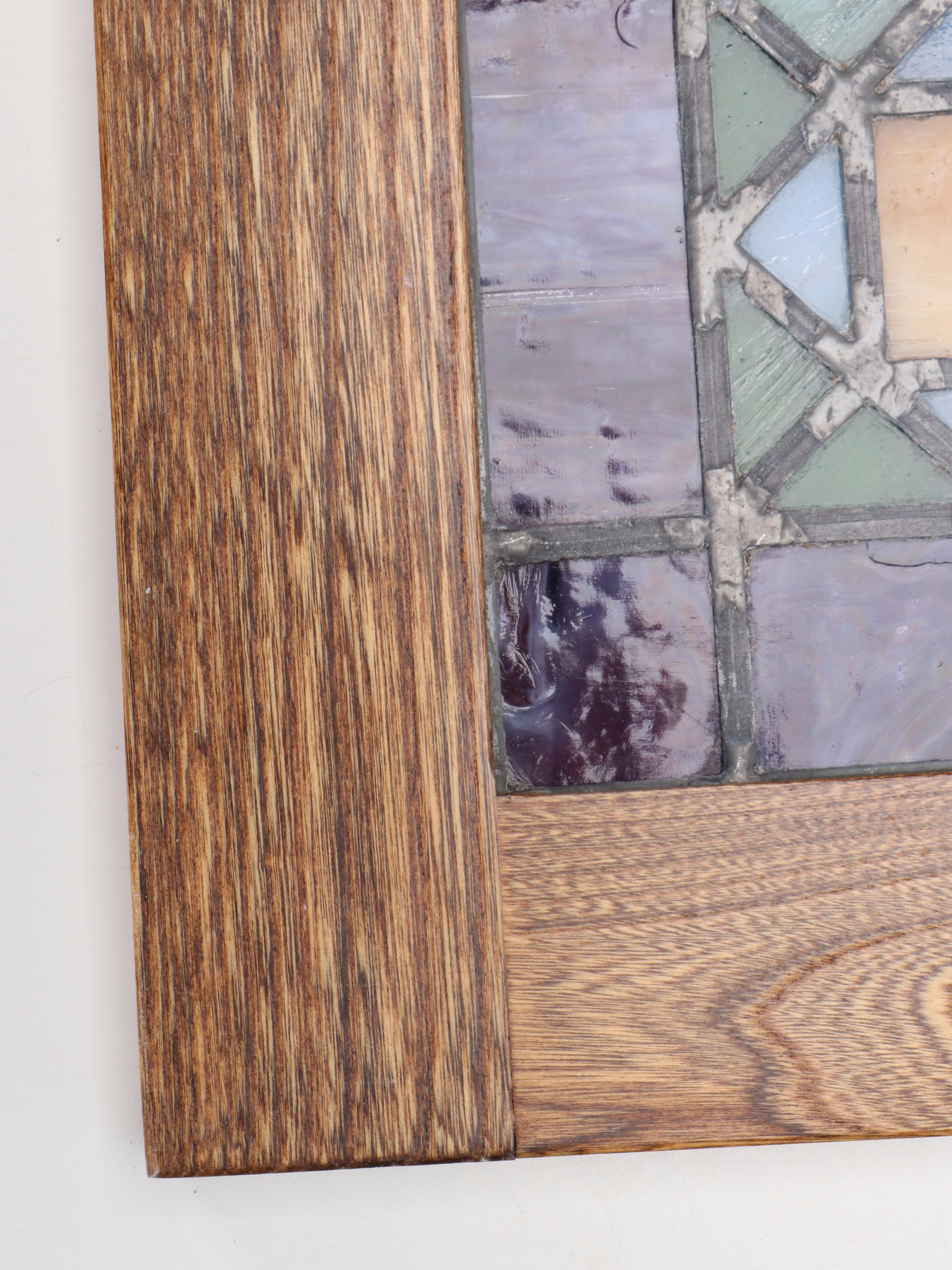 Art and Crafts Style Slag Glass Window Panel