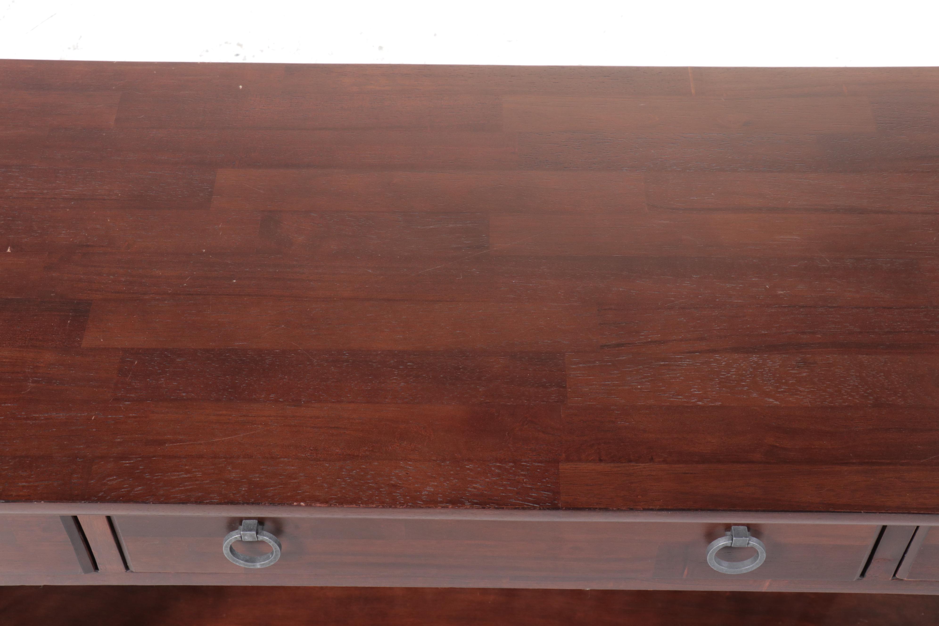 American Signature Craftsman Style Mahogany Console Table