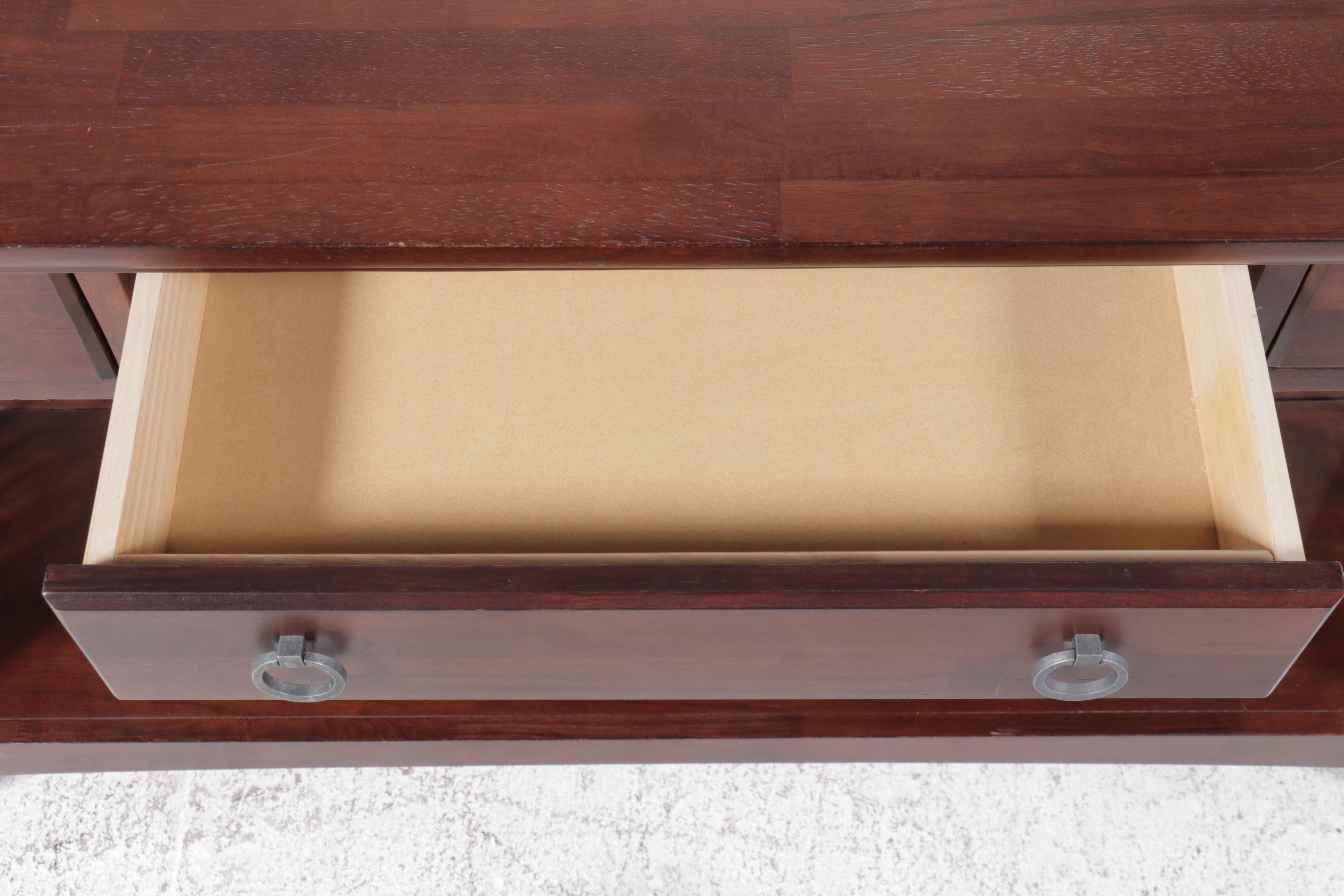 American Signature Craftsman Style Mahogany Console Table