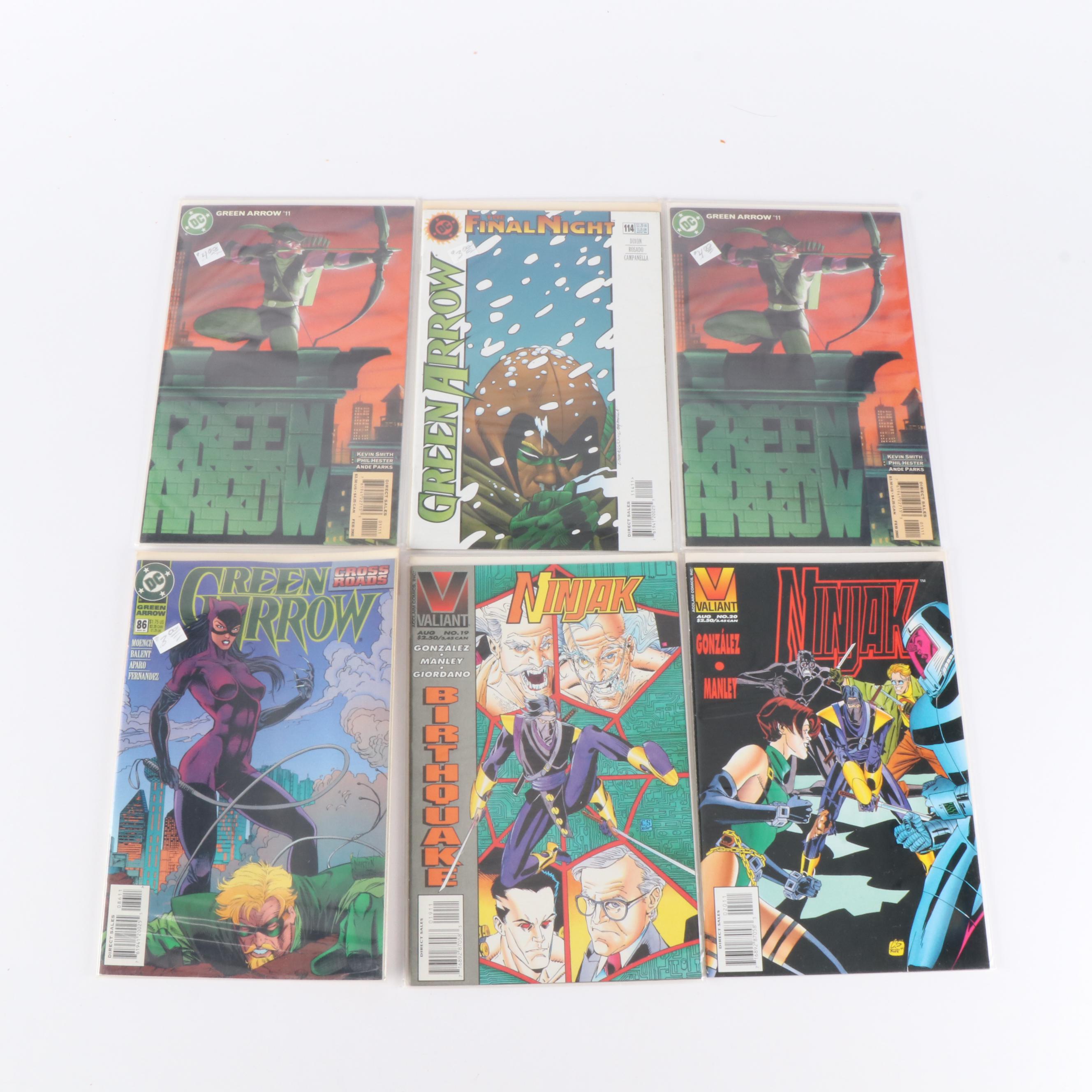 Modern Age Comic Books Featuring "Green Arrow", "Ninjak", and More