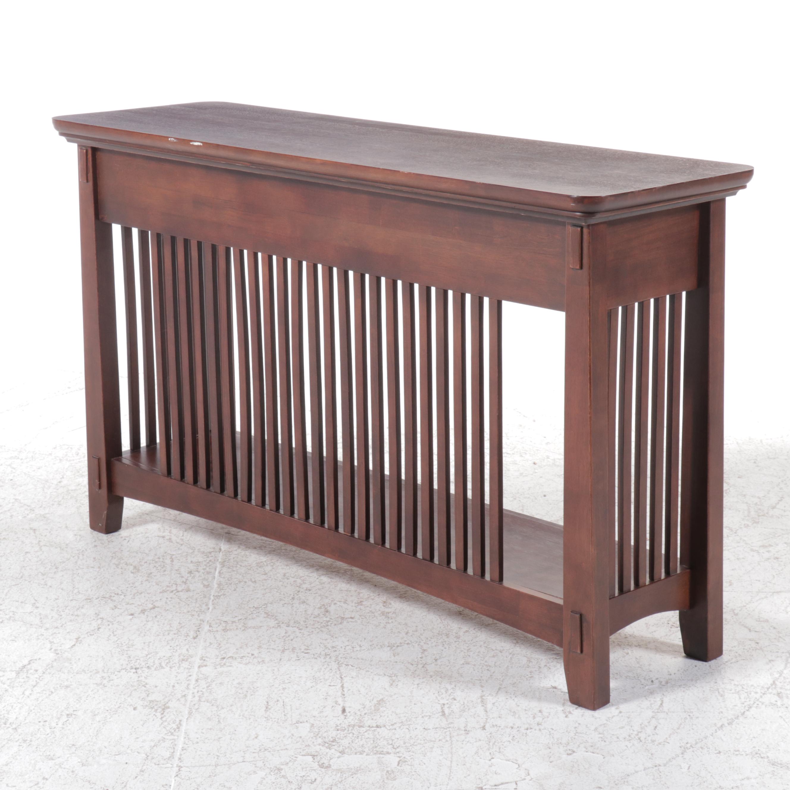 American Signature Craftsman Style Mahogany Console Table