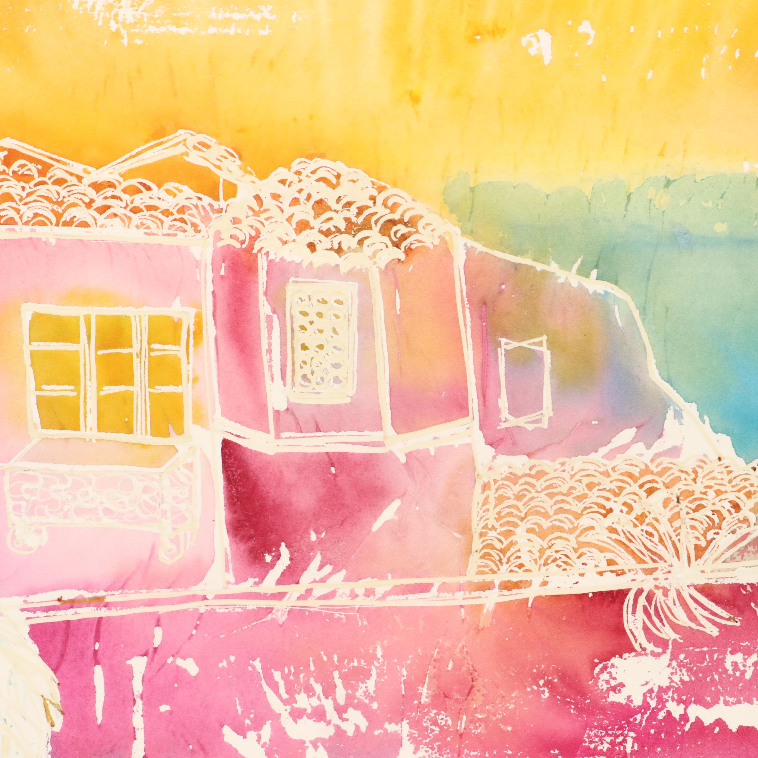 Bramson Coastal Landscape Watercolor Painting, 21st Century