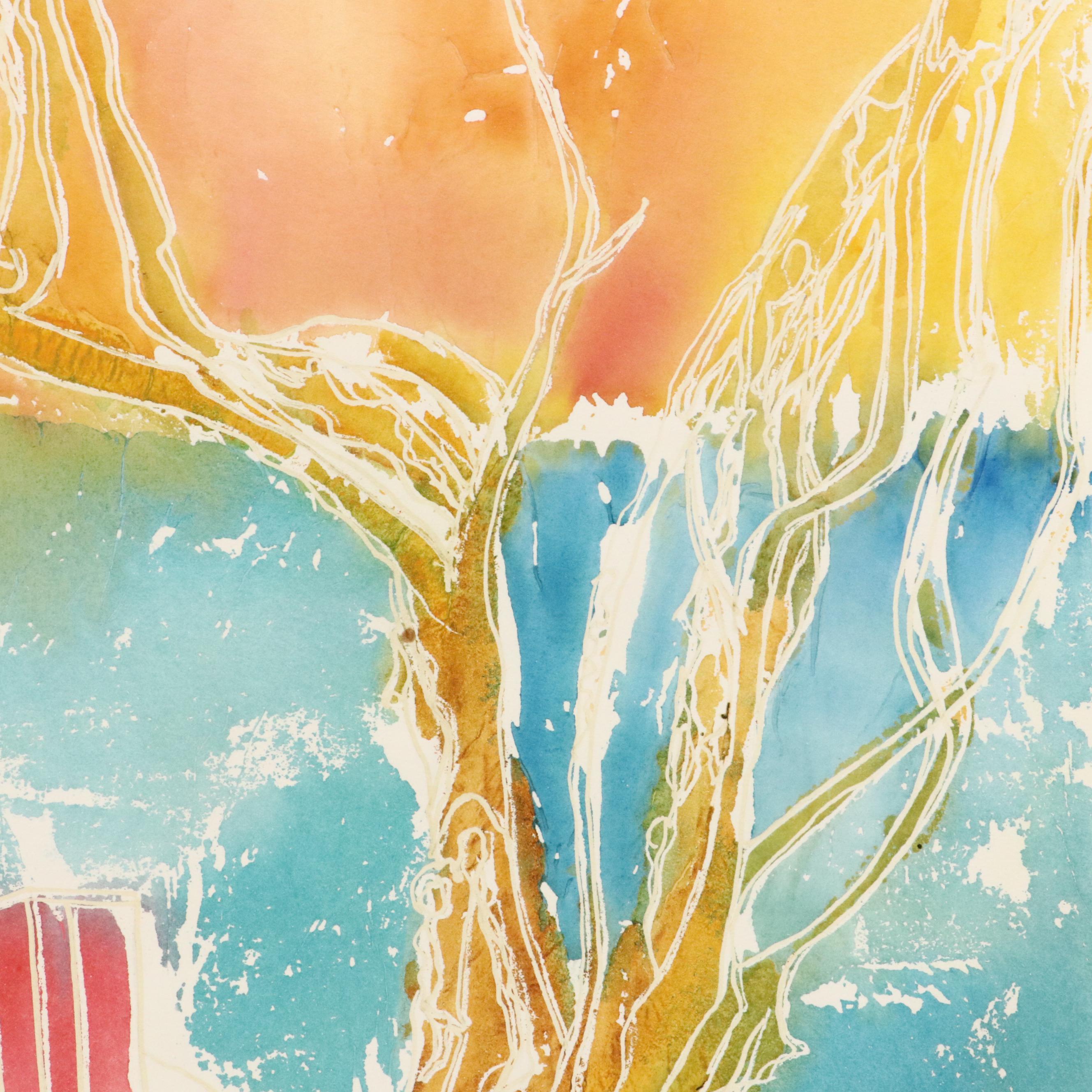 Bramson Coastal Landscape Watercolor Painting, 21st Century