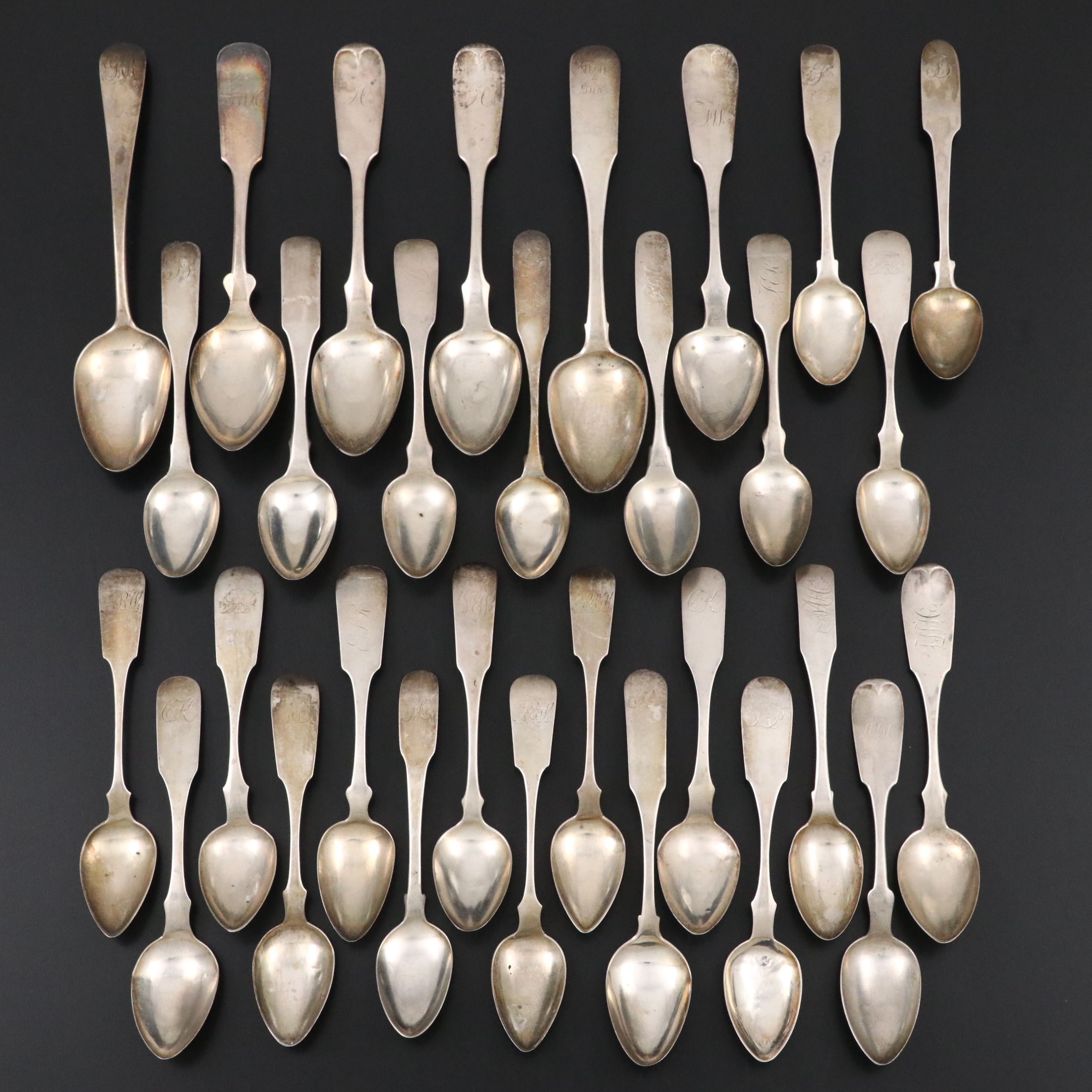American Coin Silver Spoon Collection, Early to Mid-19th Century