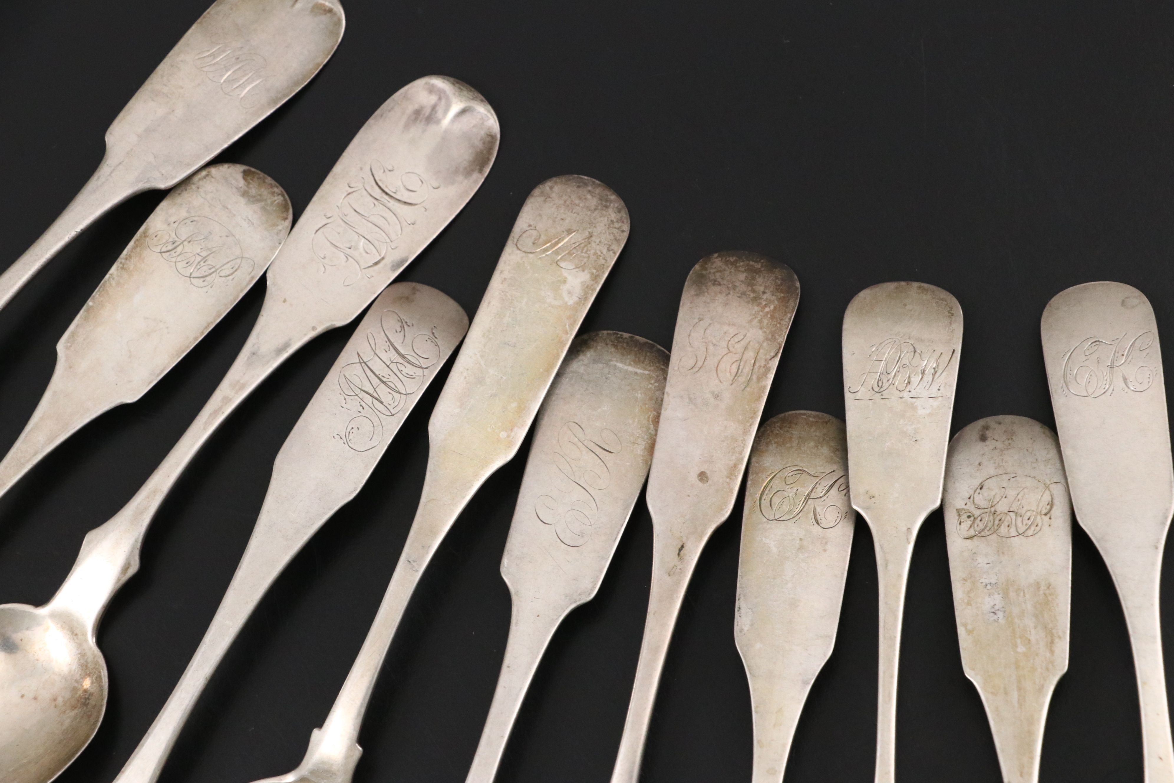 American Coin Silver Spoon Collection, Early to Mid-19th Century