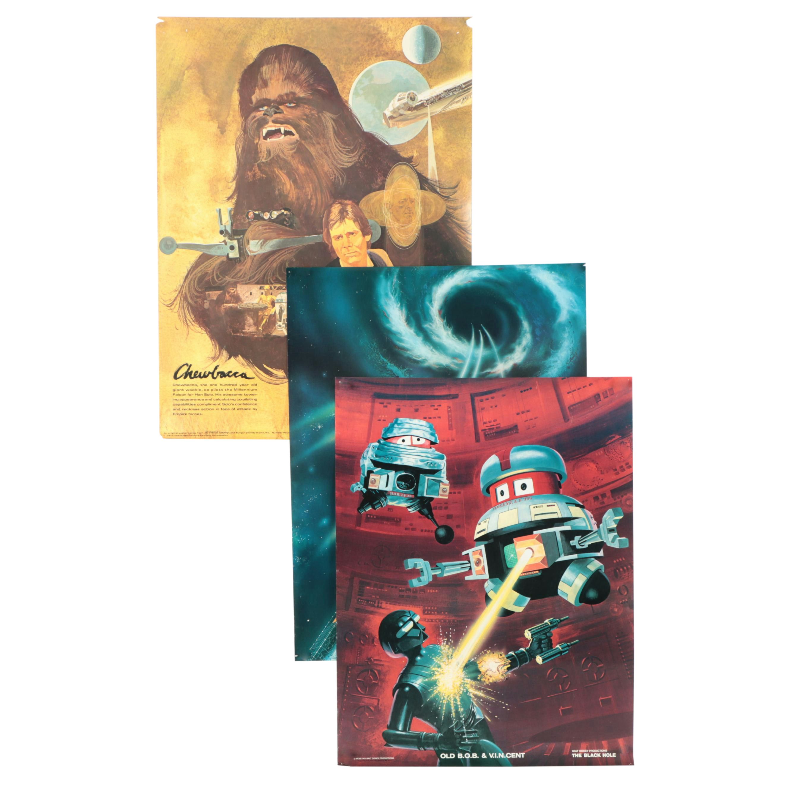 "Star Wars" Coca-Cola Chewbacca Poster with "The Black Hole" Posters, 1970s