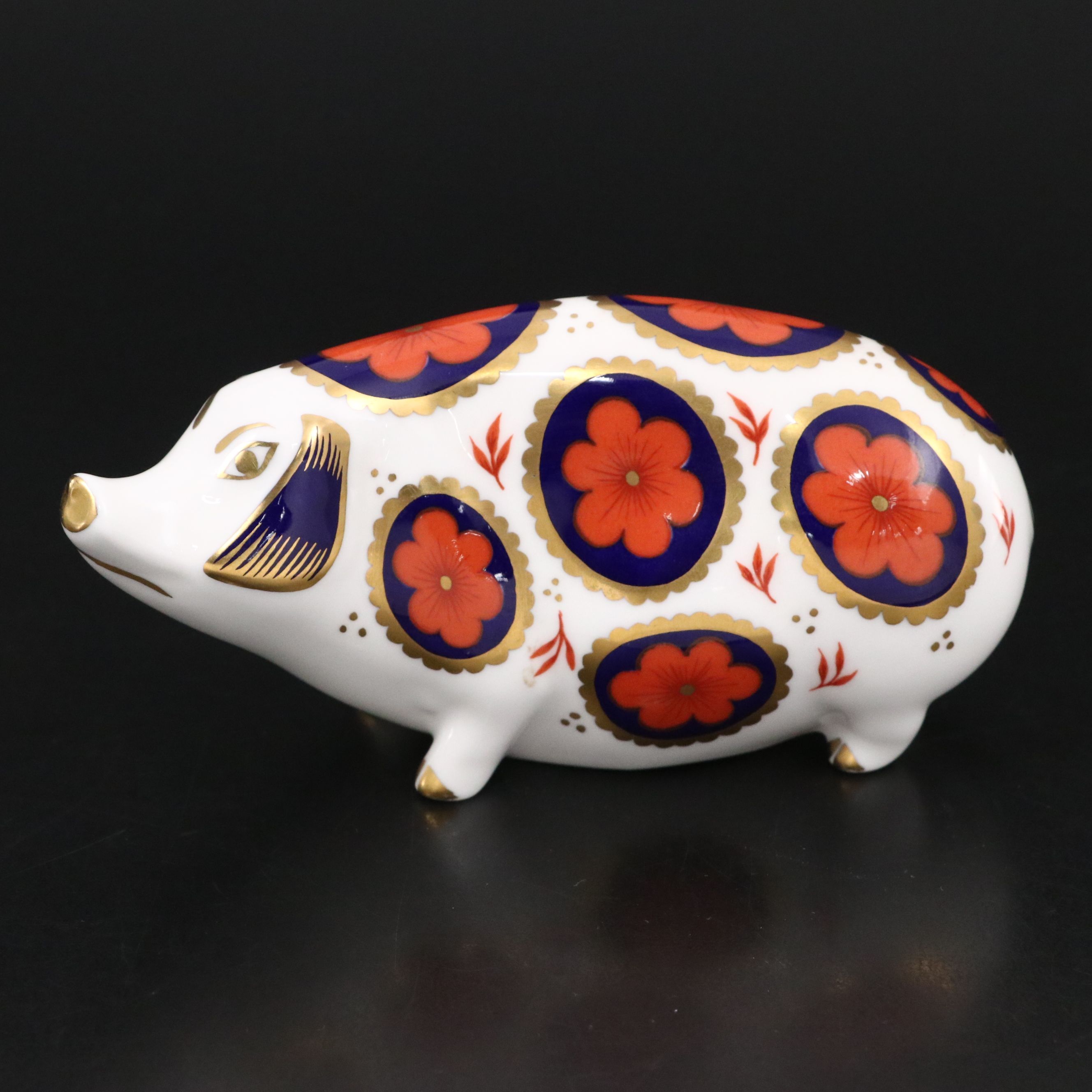 Royal Crown Derby "Imari Pig" Bone China Paperweight