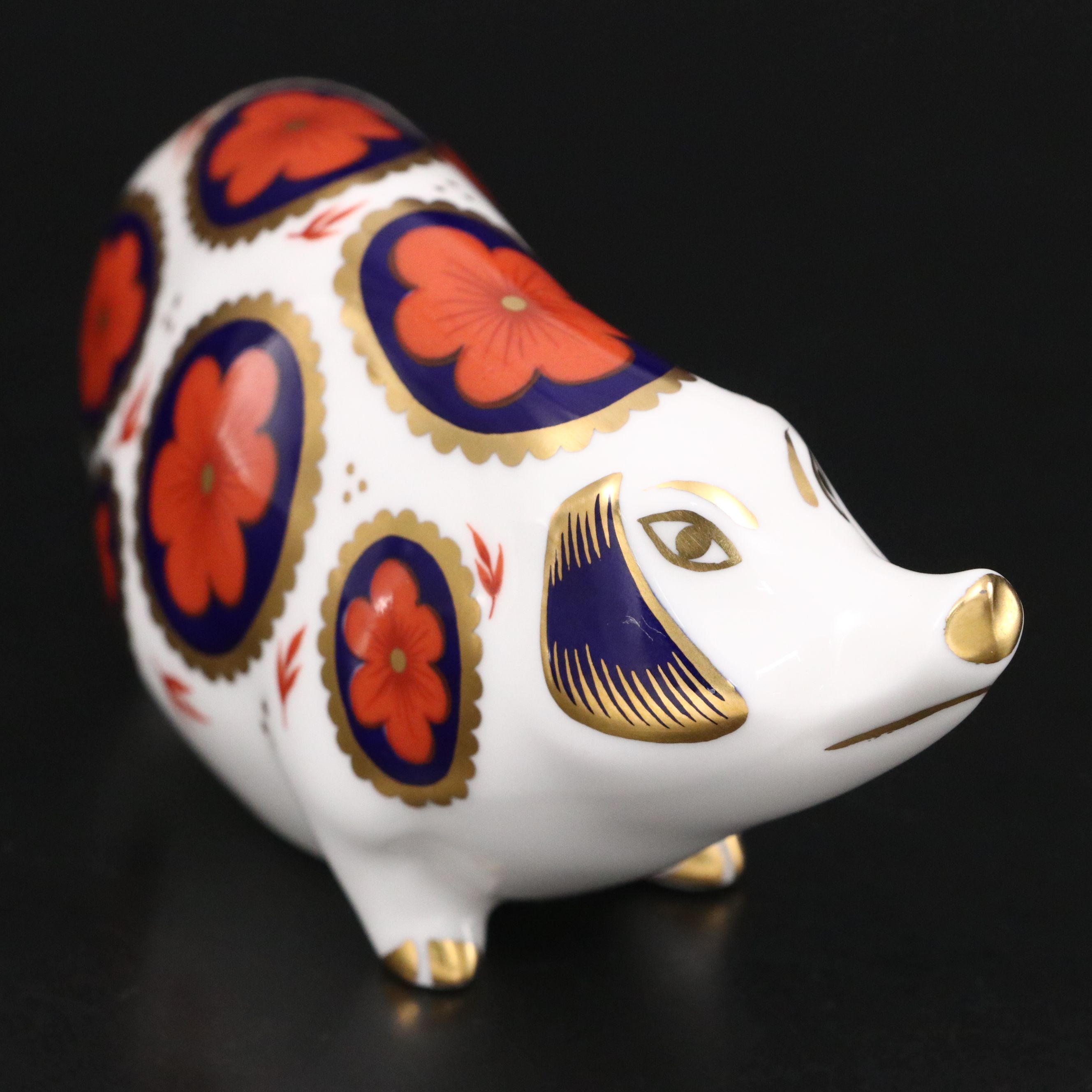 Royal Crown Derby "Imari Pig" Bone China Paperweight