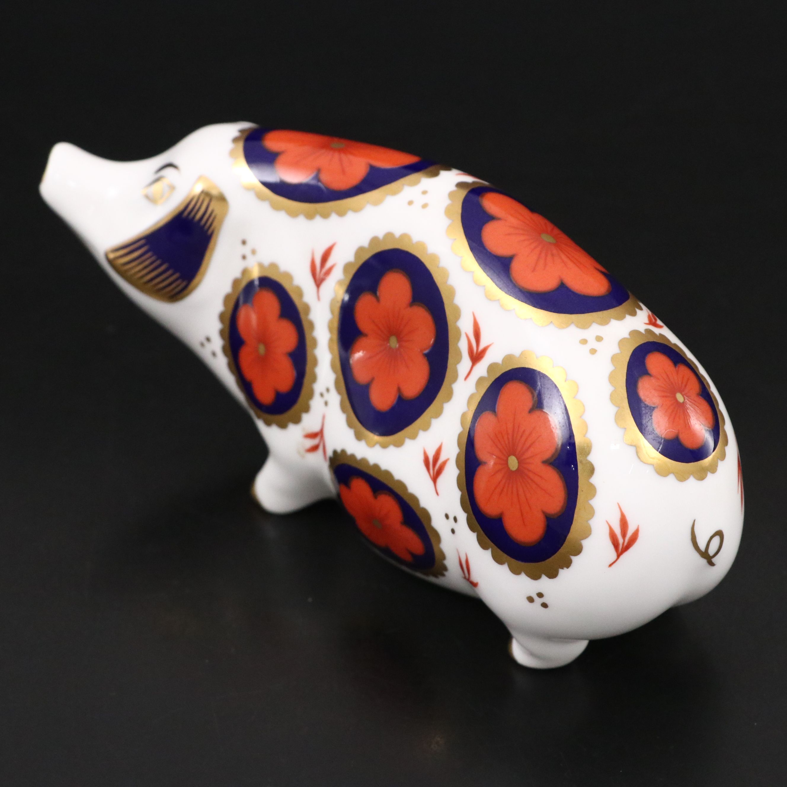 Royal Crown Derby "Imari Pig" Bone China Paperweight