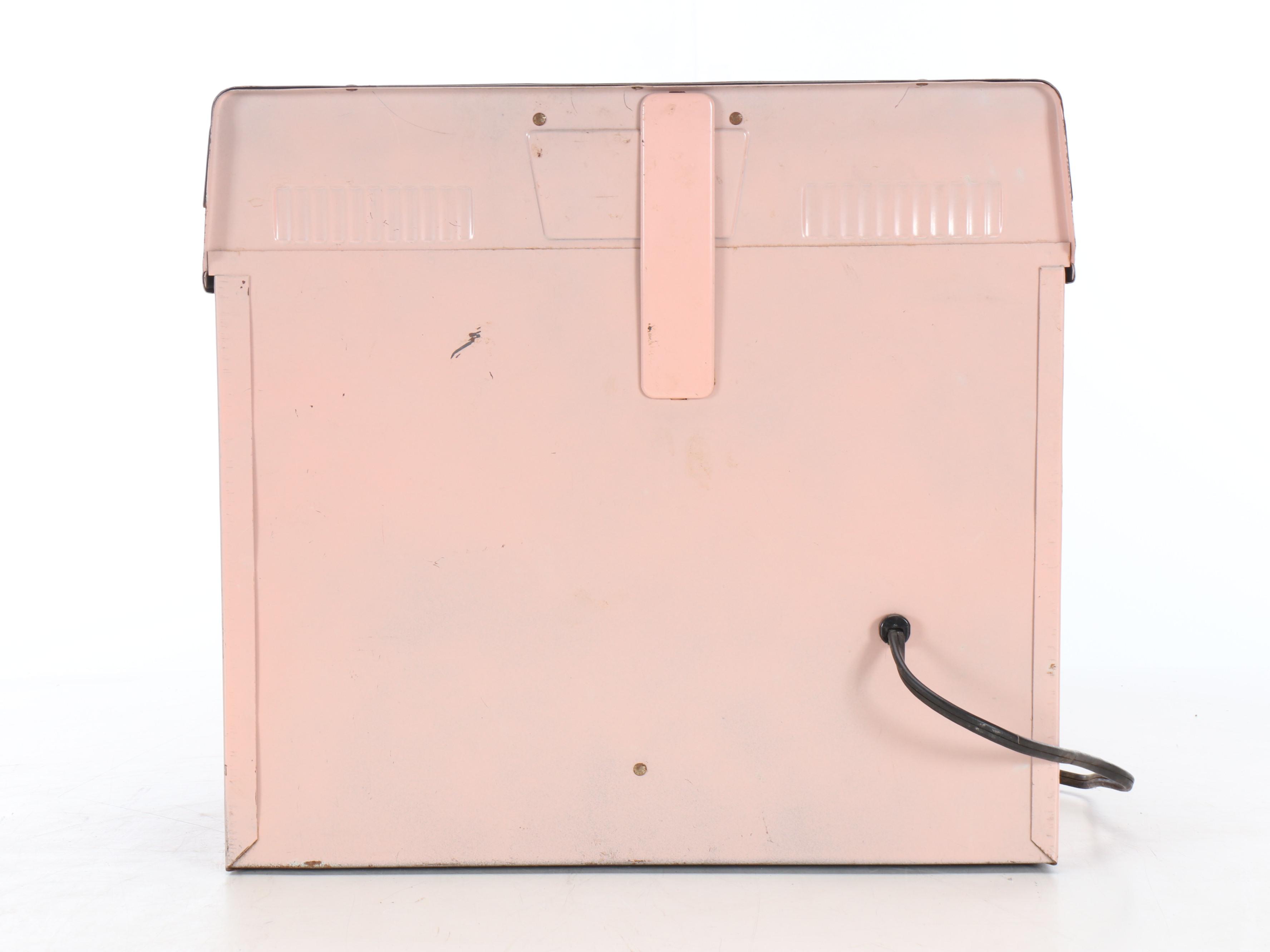 Vintage Pink Tin Appliance Toys with Play Cookware and Plates