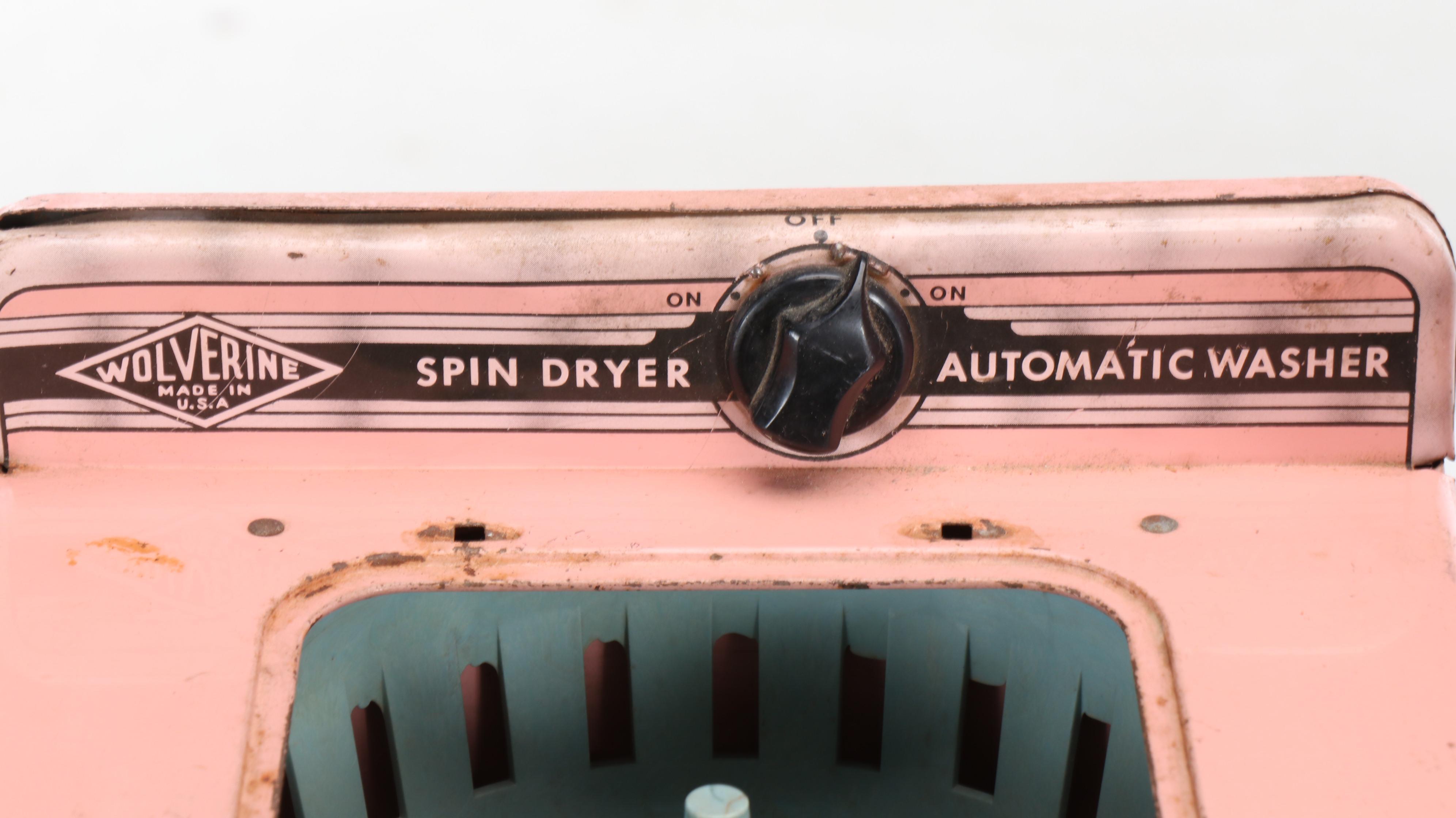 Vintage Pink Tin Appliance Toys with Play Cookware and Plates