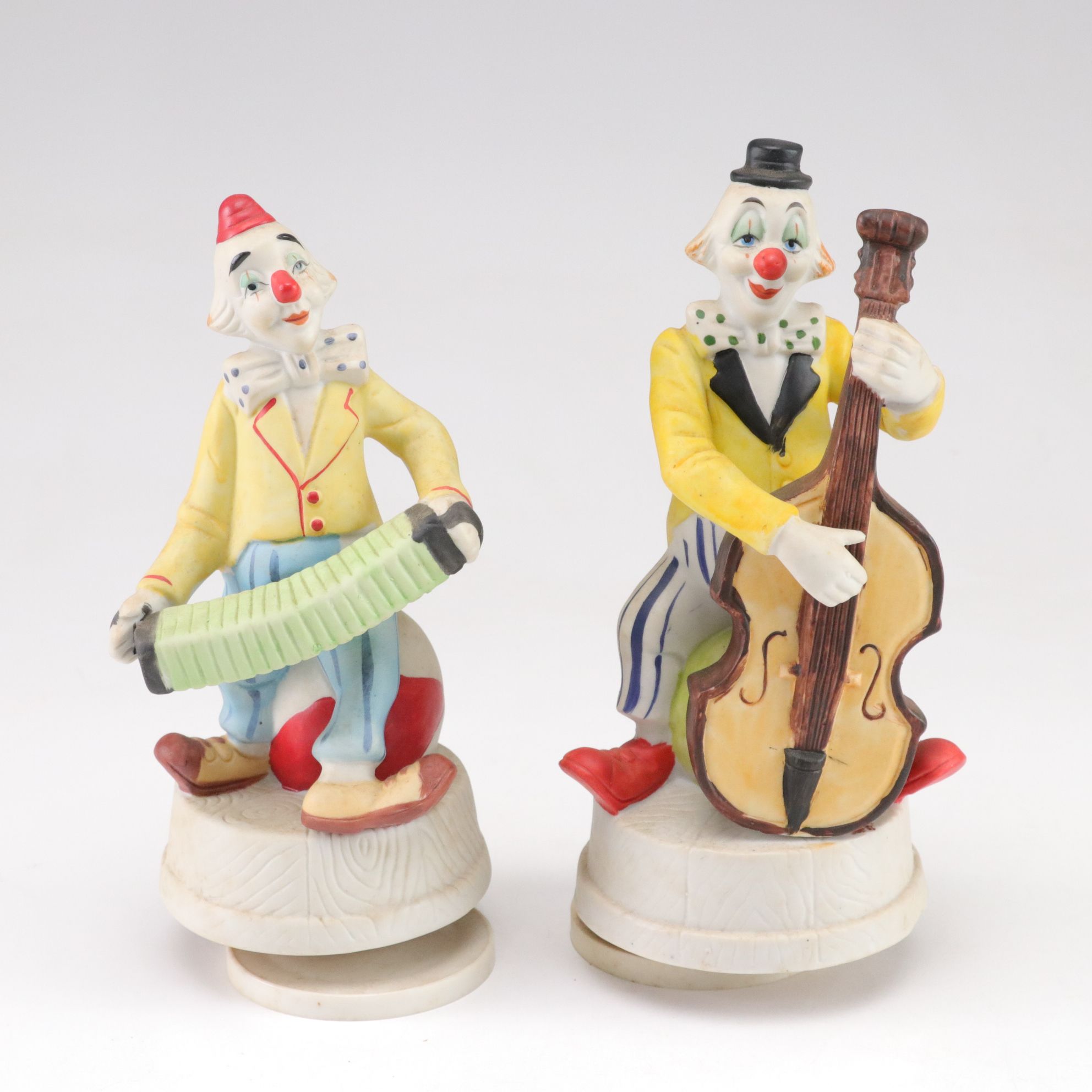 Bisque Figurine Music Boxes, Doll & Other Clown Collectibles