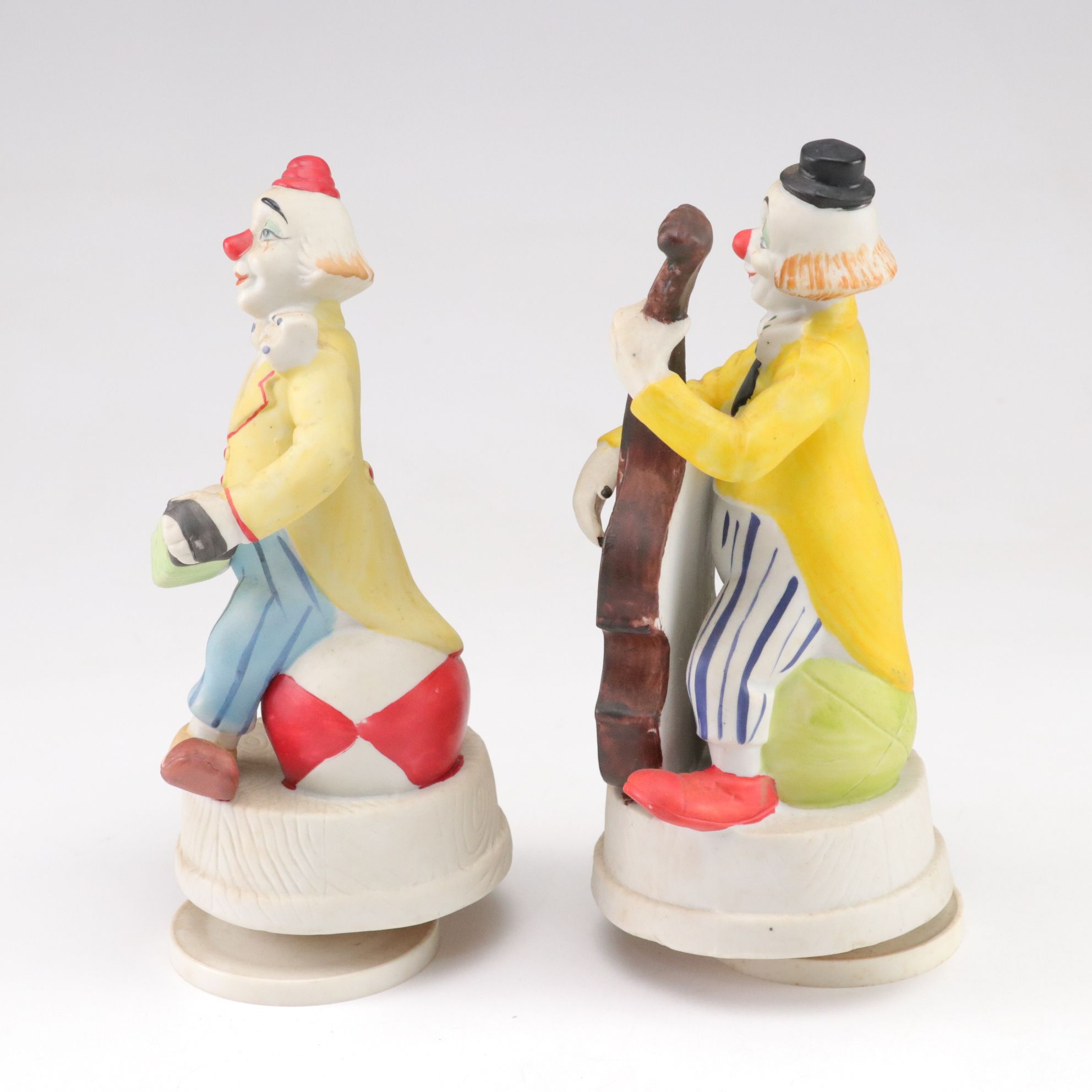 Bisque Figurine Music Boxes, Doll & Other Clown Collectibles