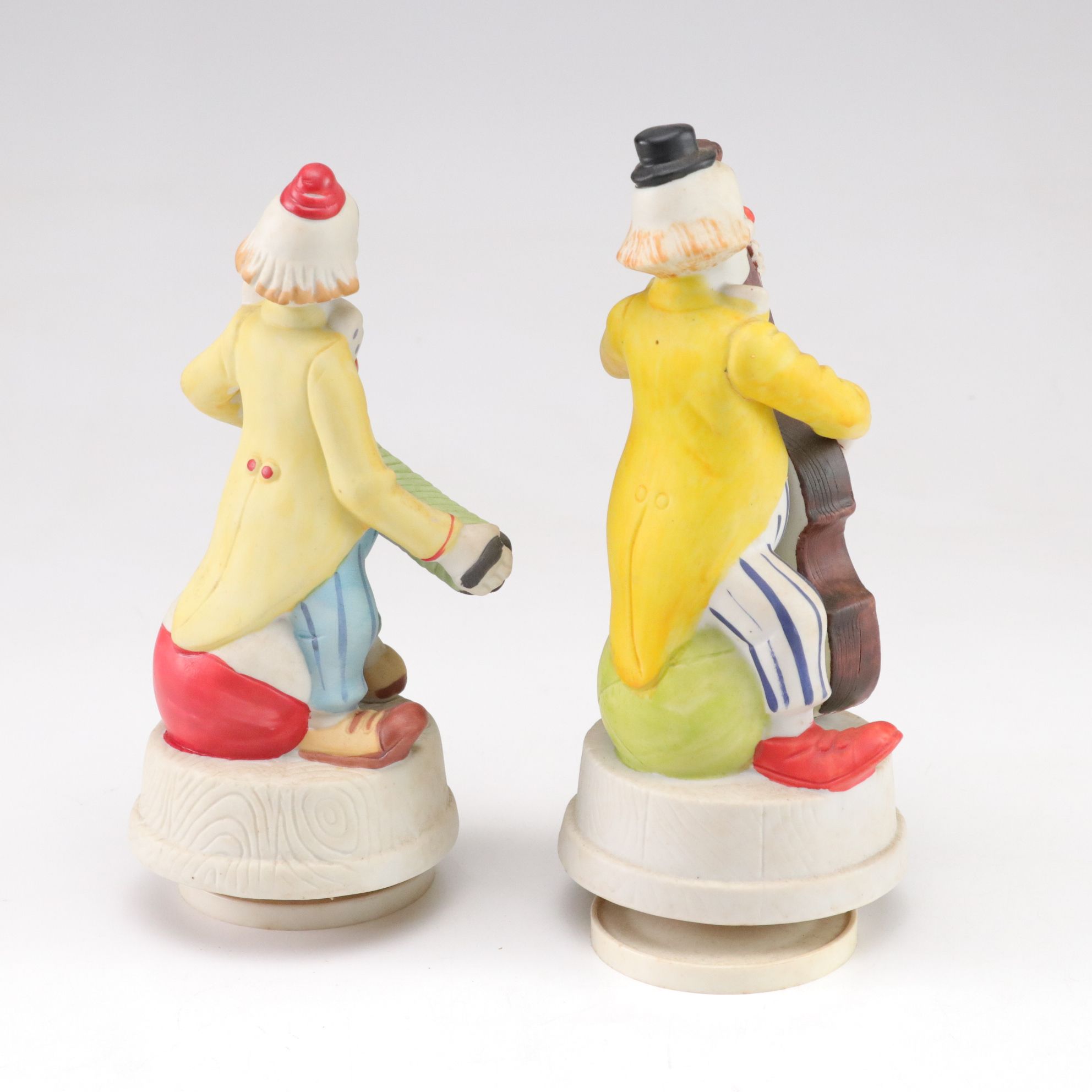 Bisque Figurine Music Boxes, Doll & Other Clown Collectibles