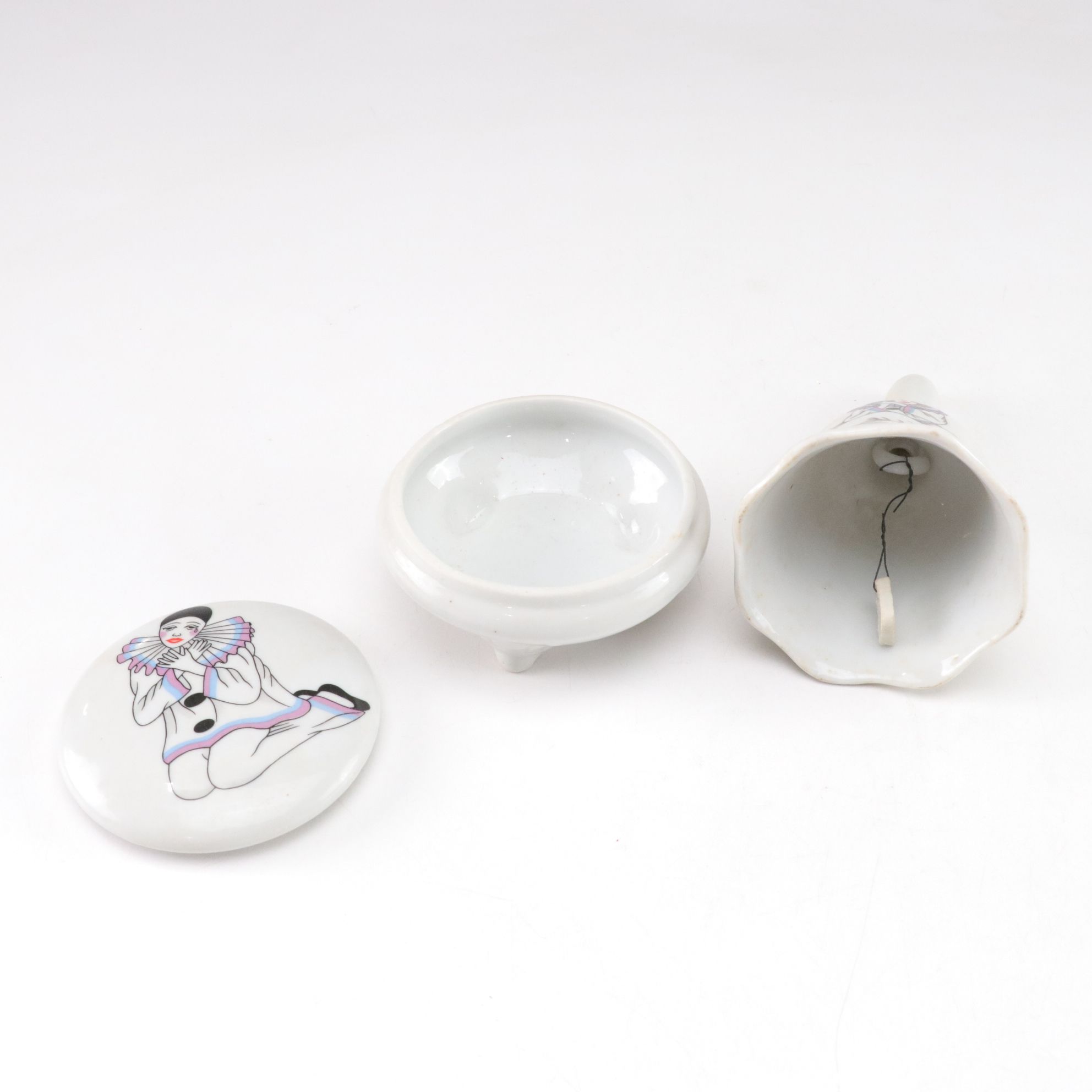 Bisque Figurine Music Boxes, Doll & Other Clown Collectibles