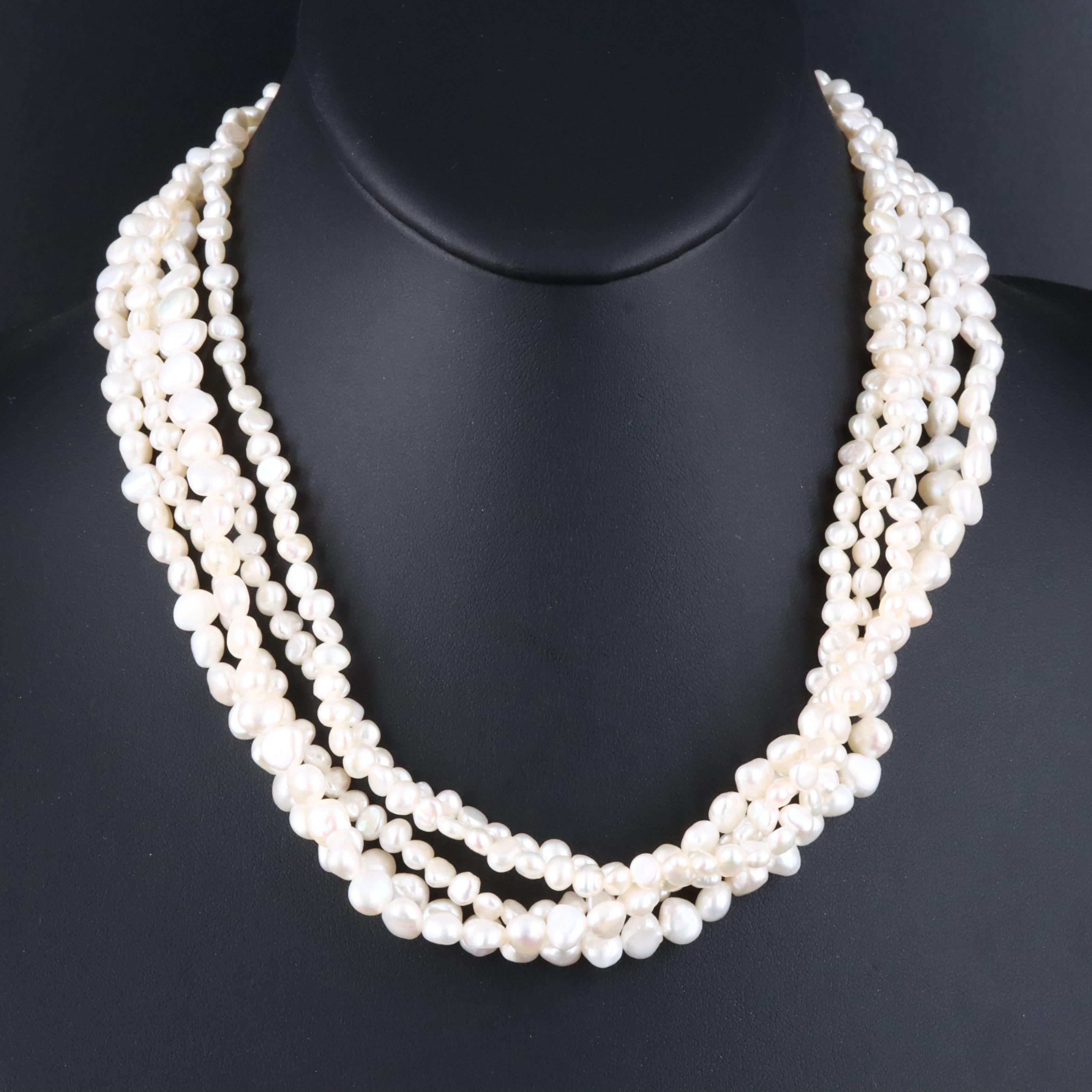 14K Five Strand Pearl Necklace