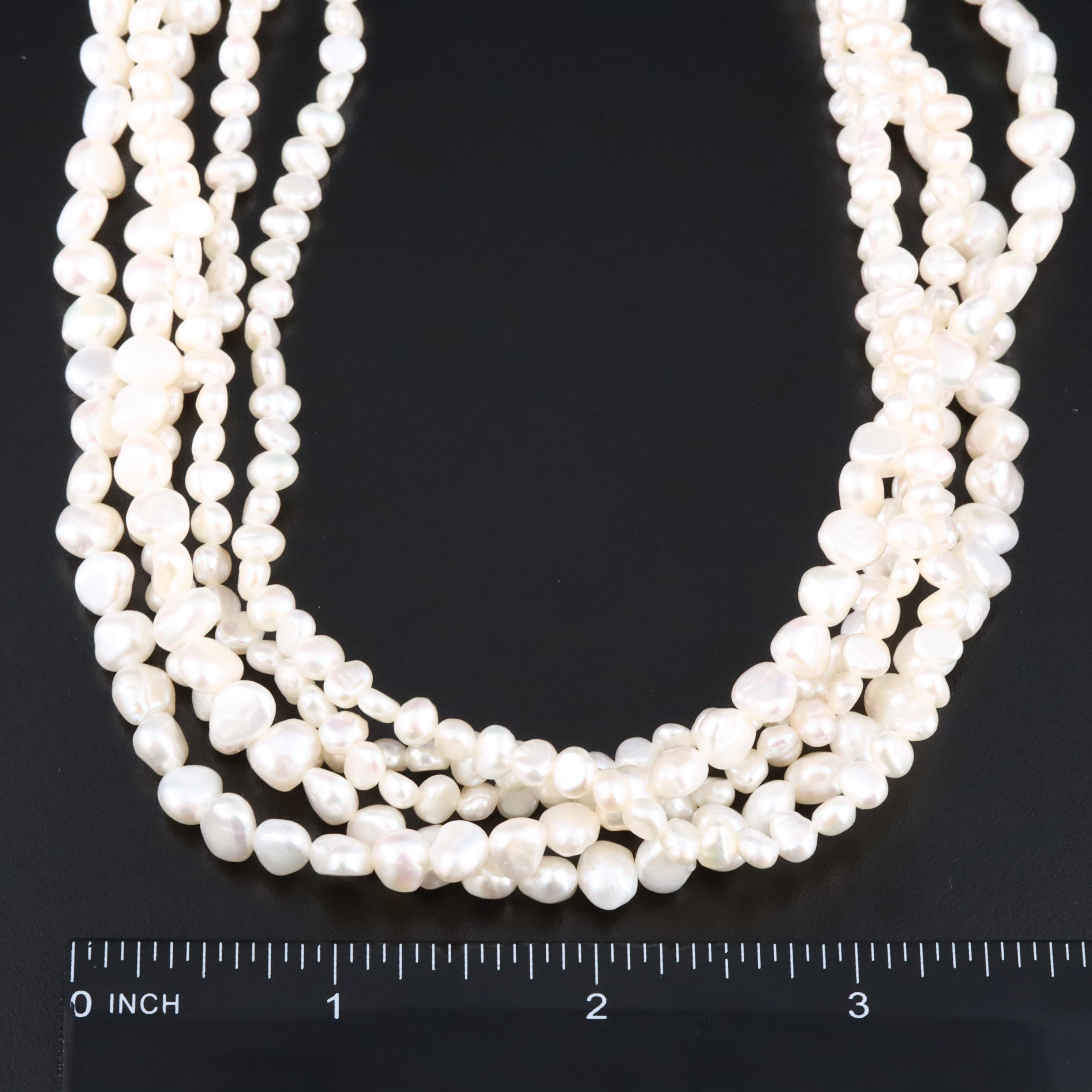 14K Five Strand Pearl Necklace