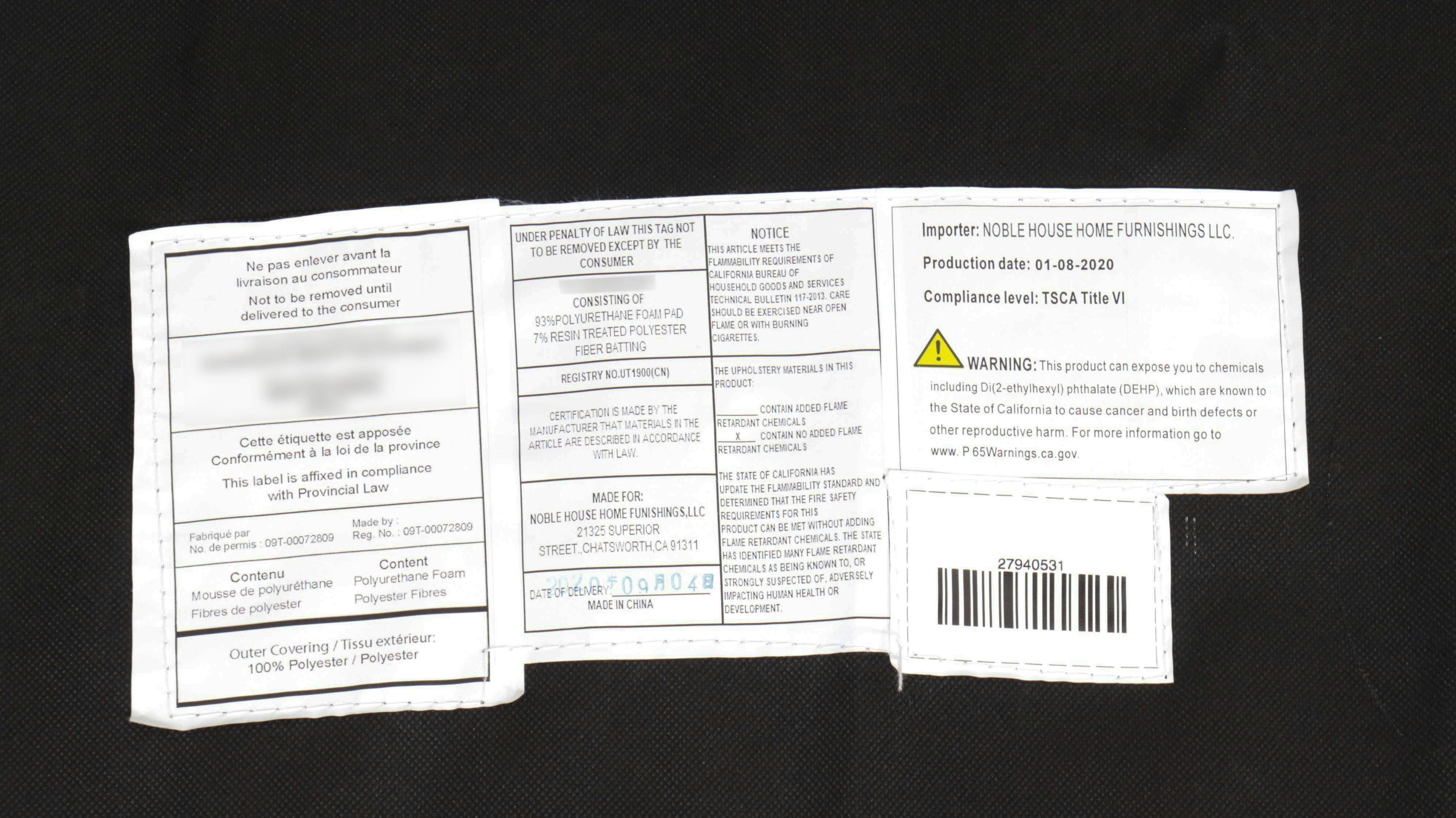 Mid Century Modern Style Wood and Upholstered Sofa