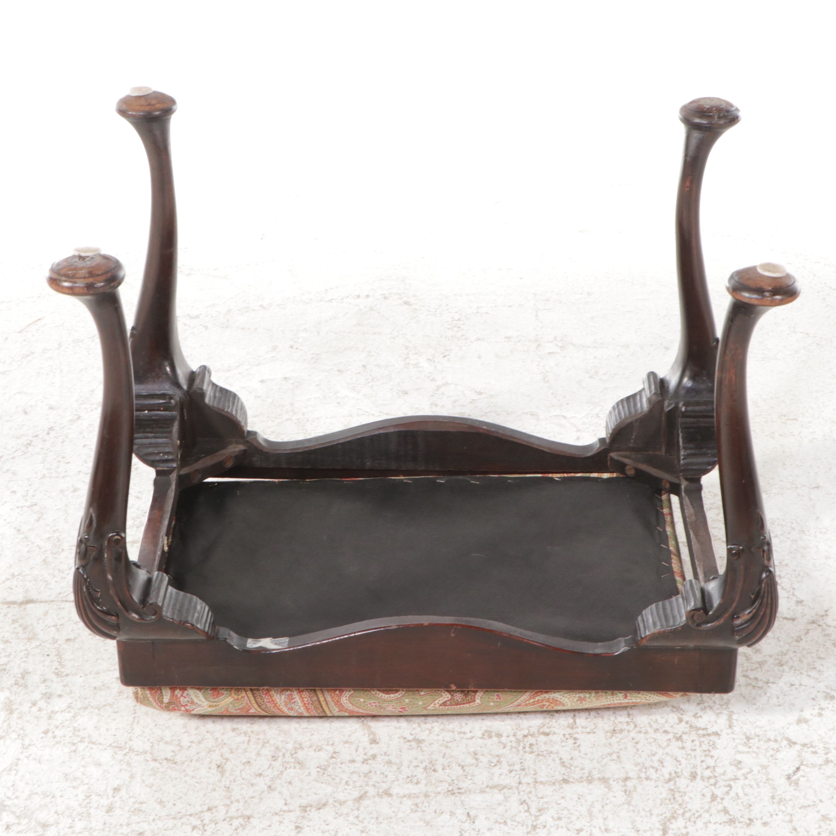 Georgian Style Carved Mahogany Footstool
