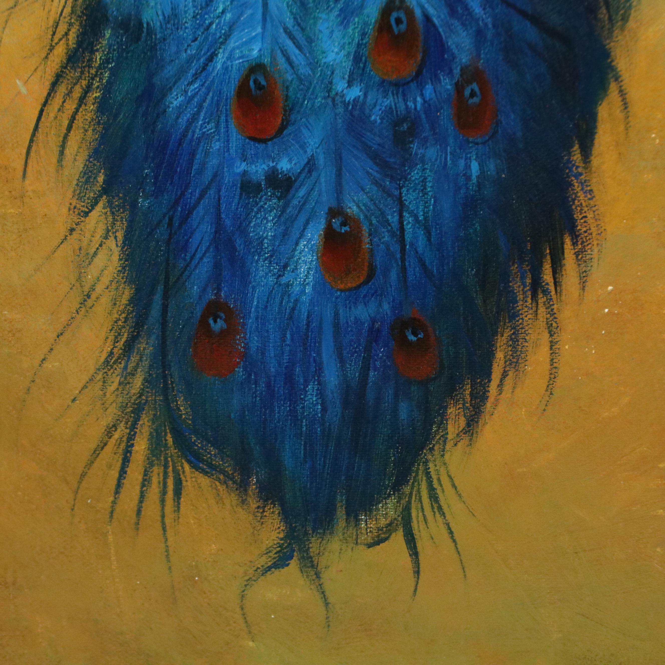 Oil Painting of a Peacock, 21st Century