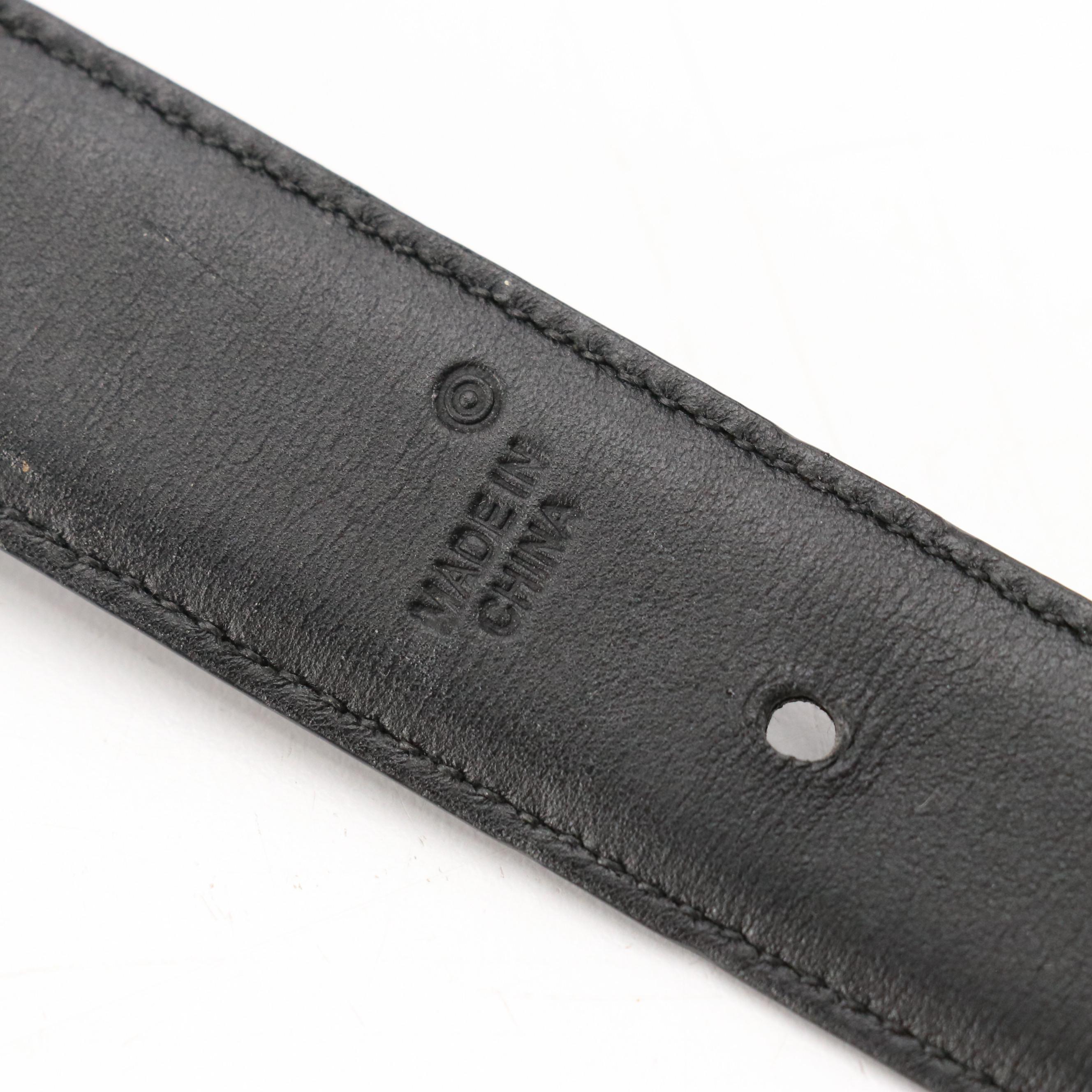 Coach Signature Canvas Triple Pill Case, Key FOB, Black Leather Large Dog Collar