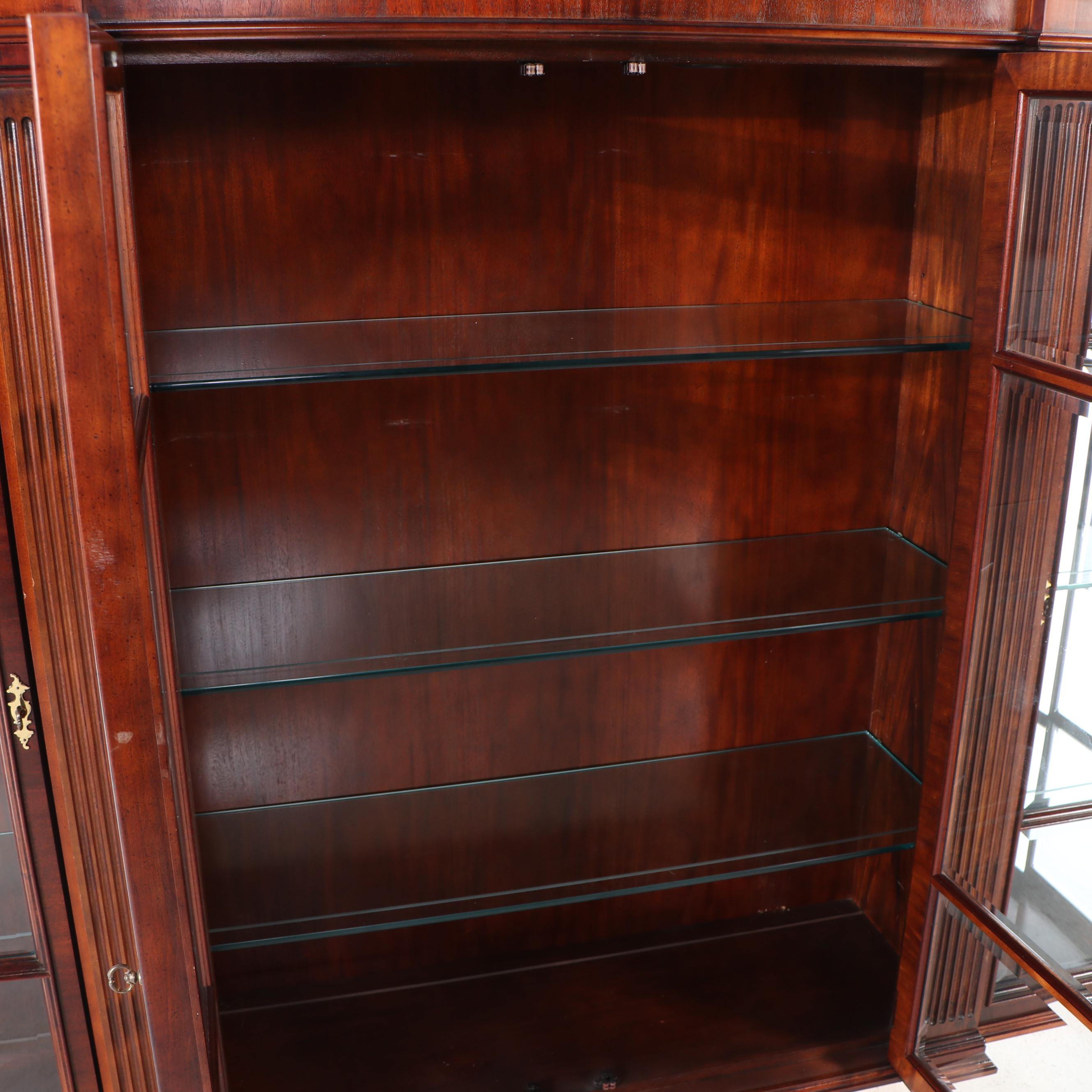 George III Style Mahogany Break-Front China Cabinet