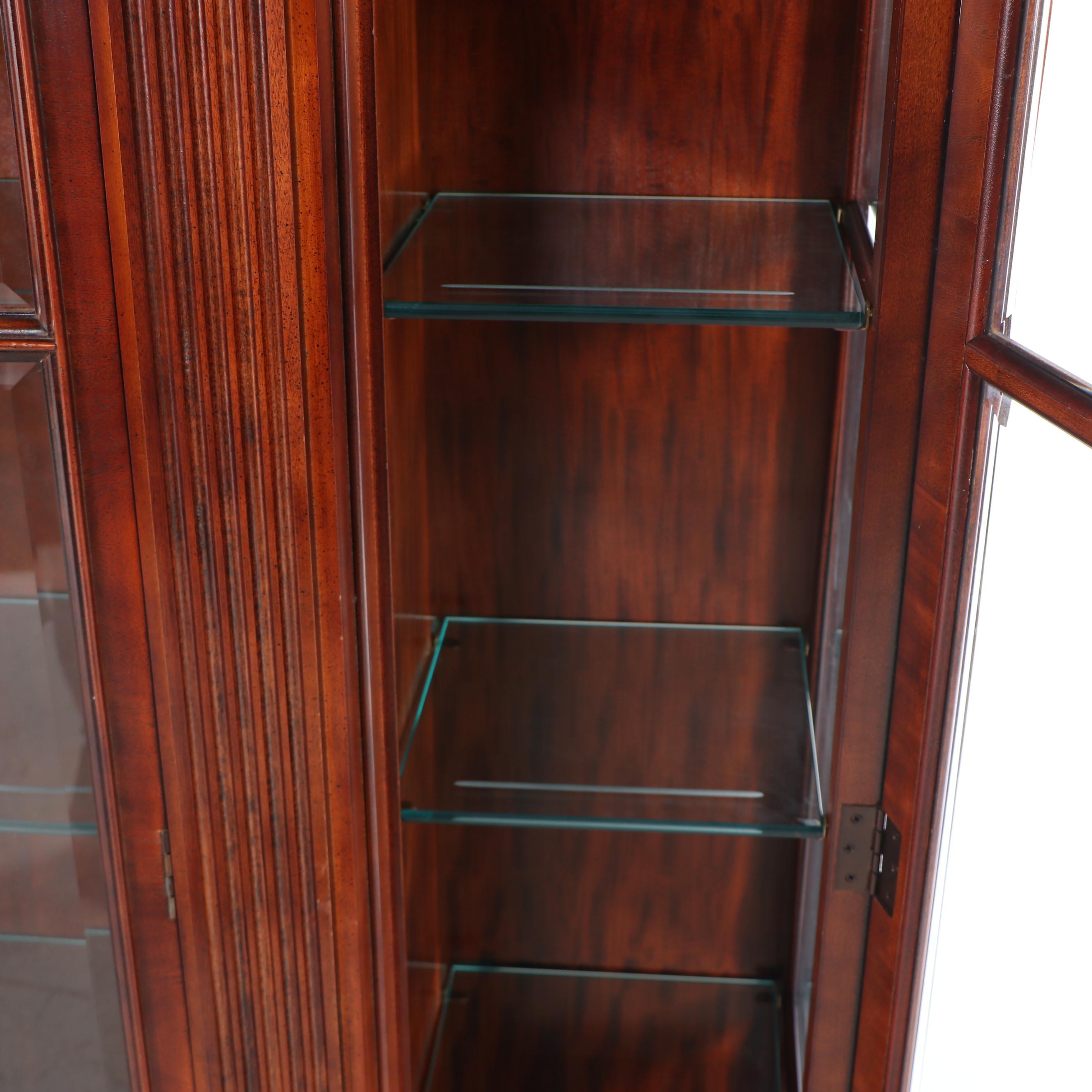 George III Style Mahogany Break-Front China Cabinet