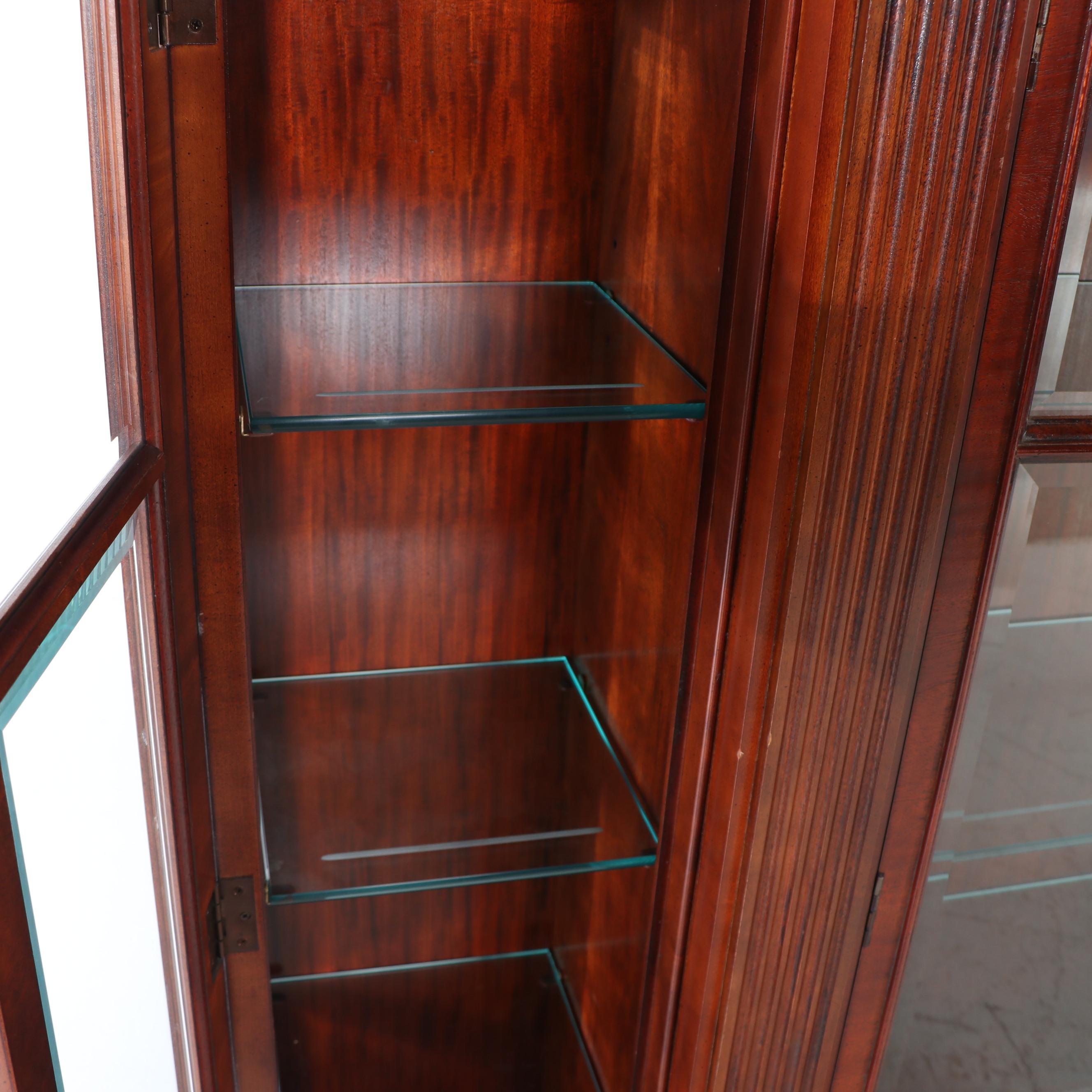 George III Style Mahogany Break-Front China Cabinet