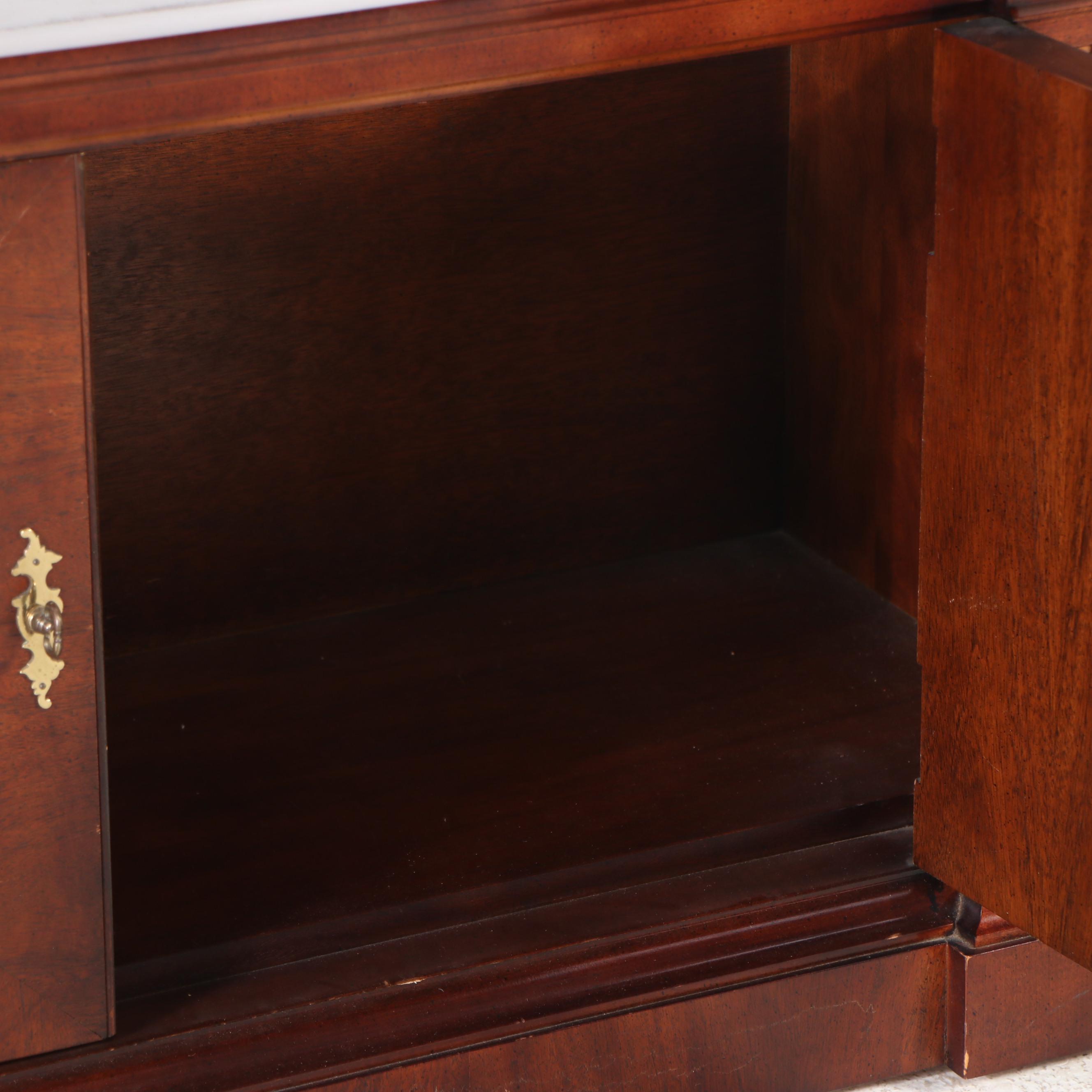 George III Style Mahogany Break-Front China Cabinet