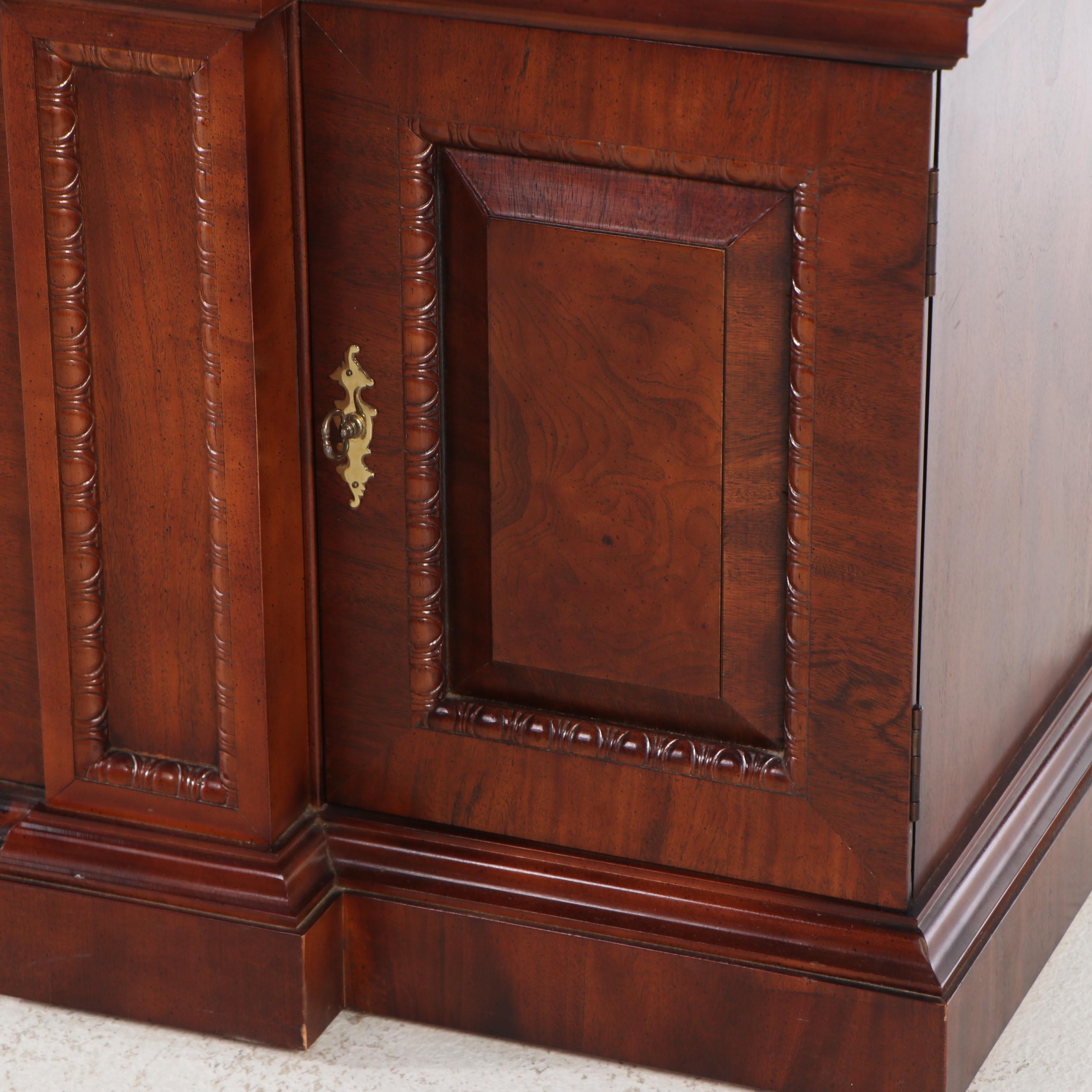 George III Style Mahogany Break-Front China Cabinet