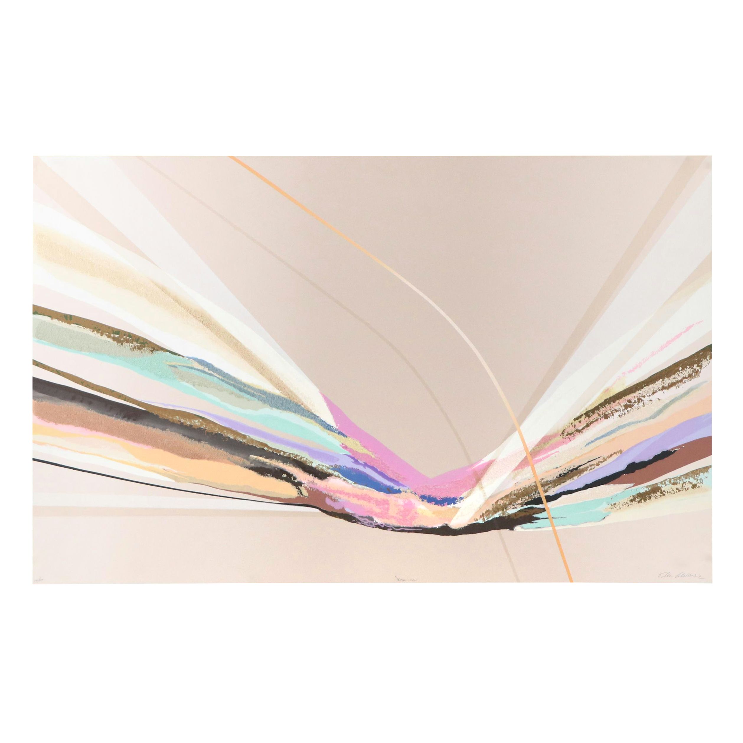 Elba Alvarez Abstract Textured Serigraph "Noraima," Late 20th–21st Century