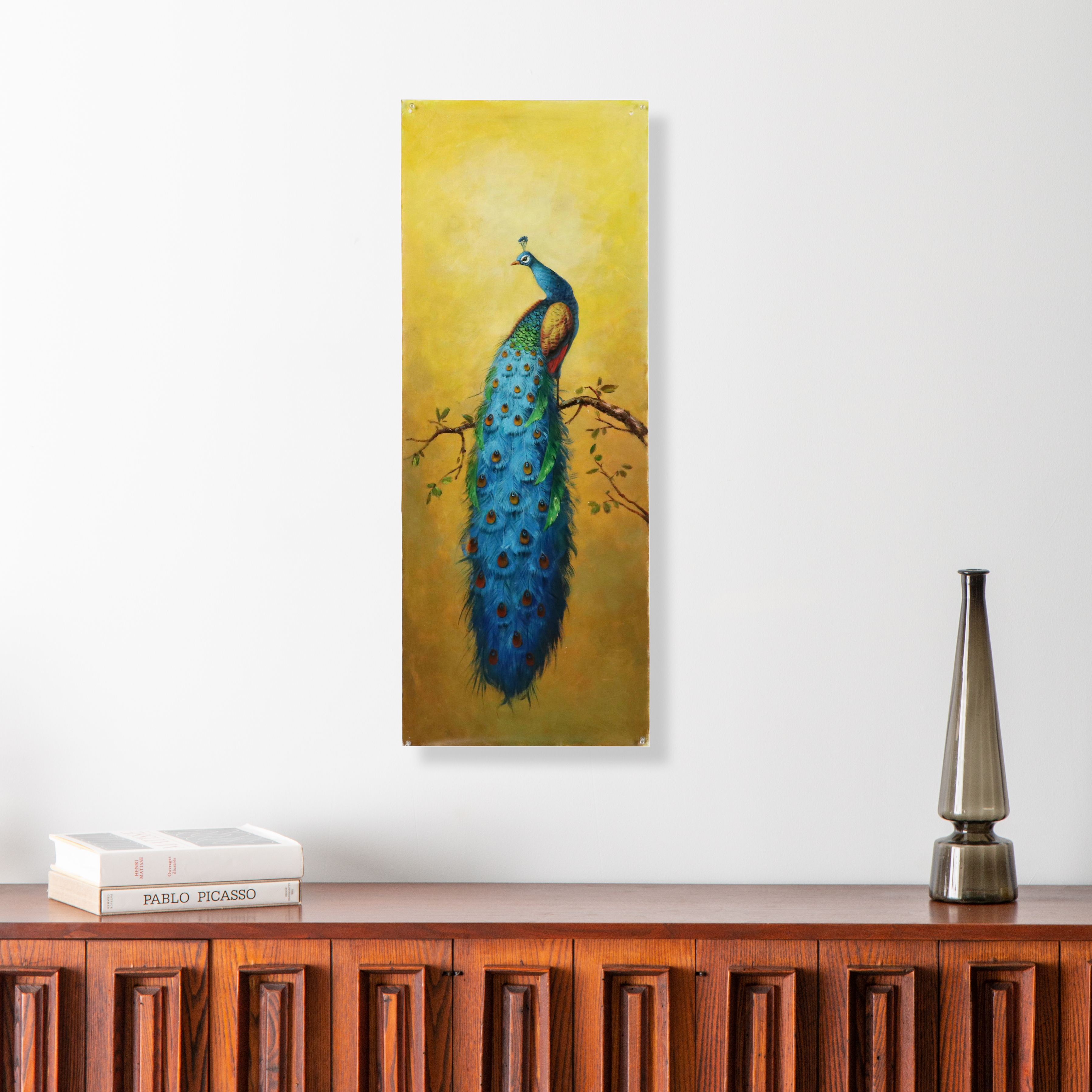 Oil Painting of a Peacock, 21st Century