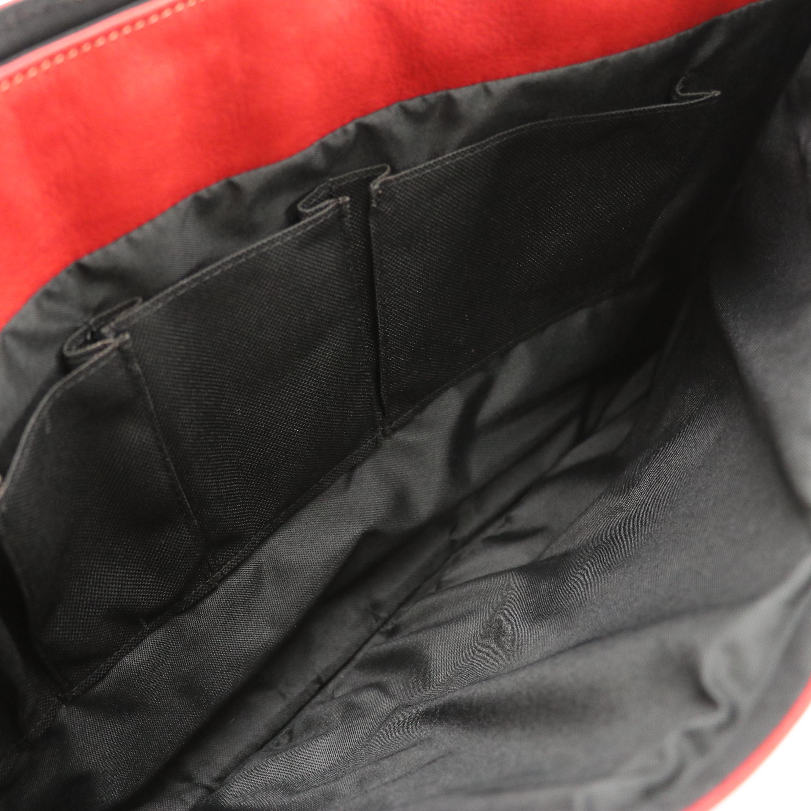 Piel Handmade Red Leather Business Crossbody Bag