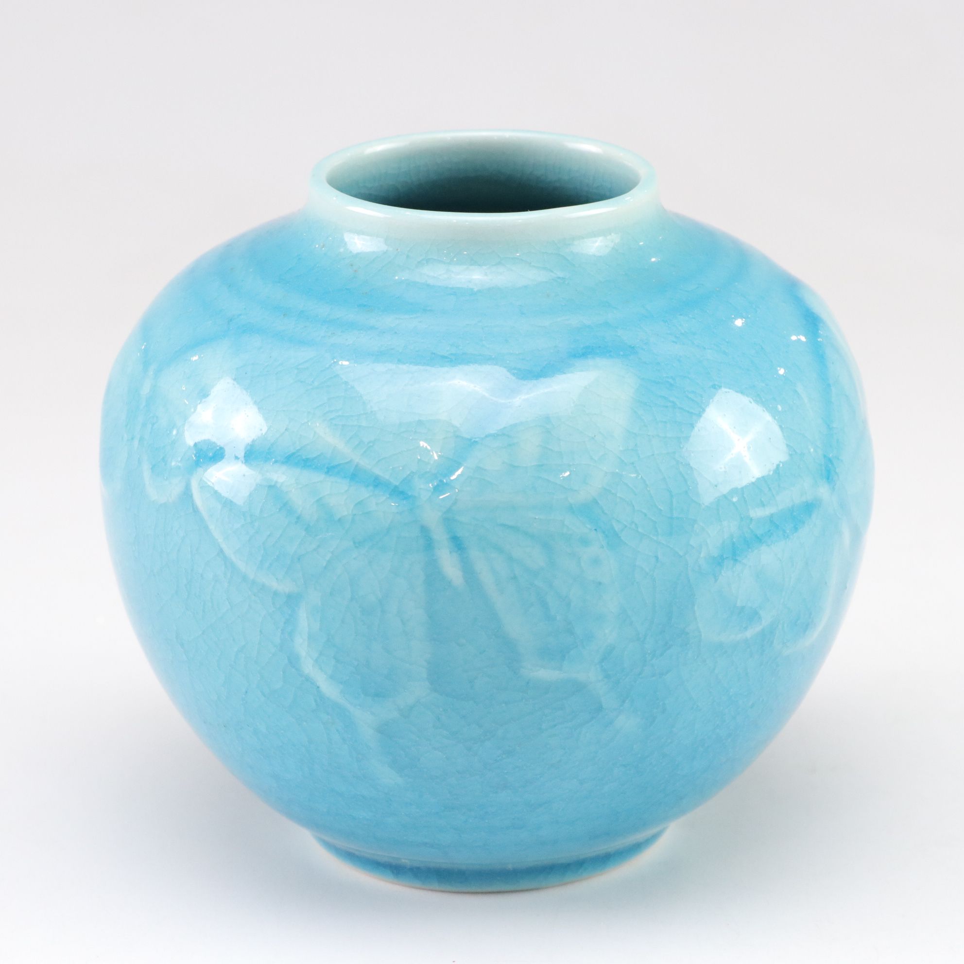 Rookwood Pottery Butterfly Vase in Turquoise Glaze, 1945