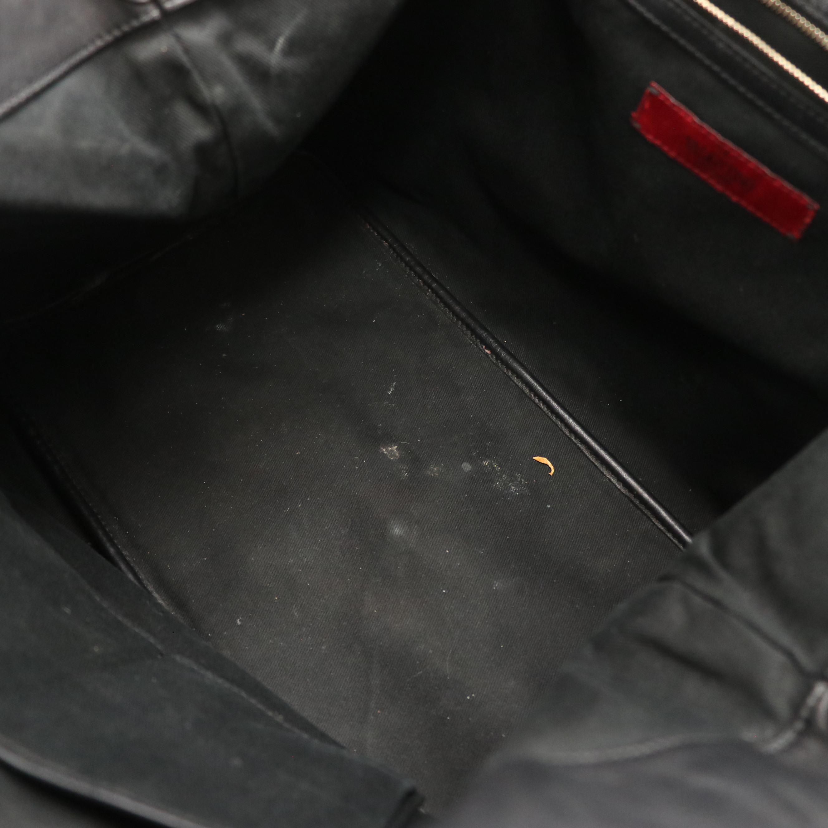 Valentino Garavani Black Lambskin Leather Rosette Shoulder Bag