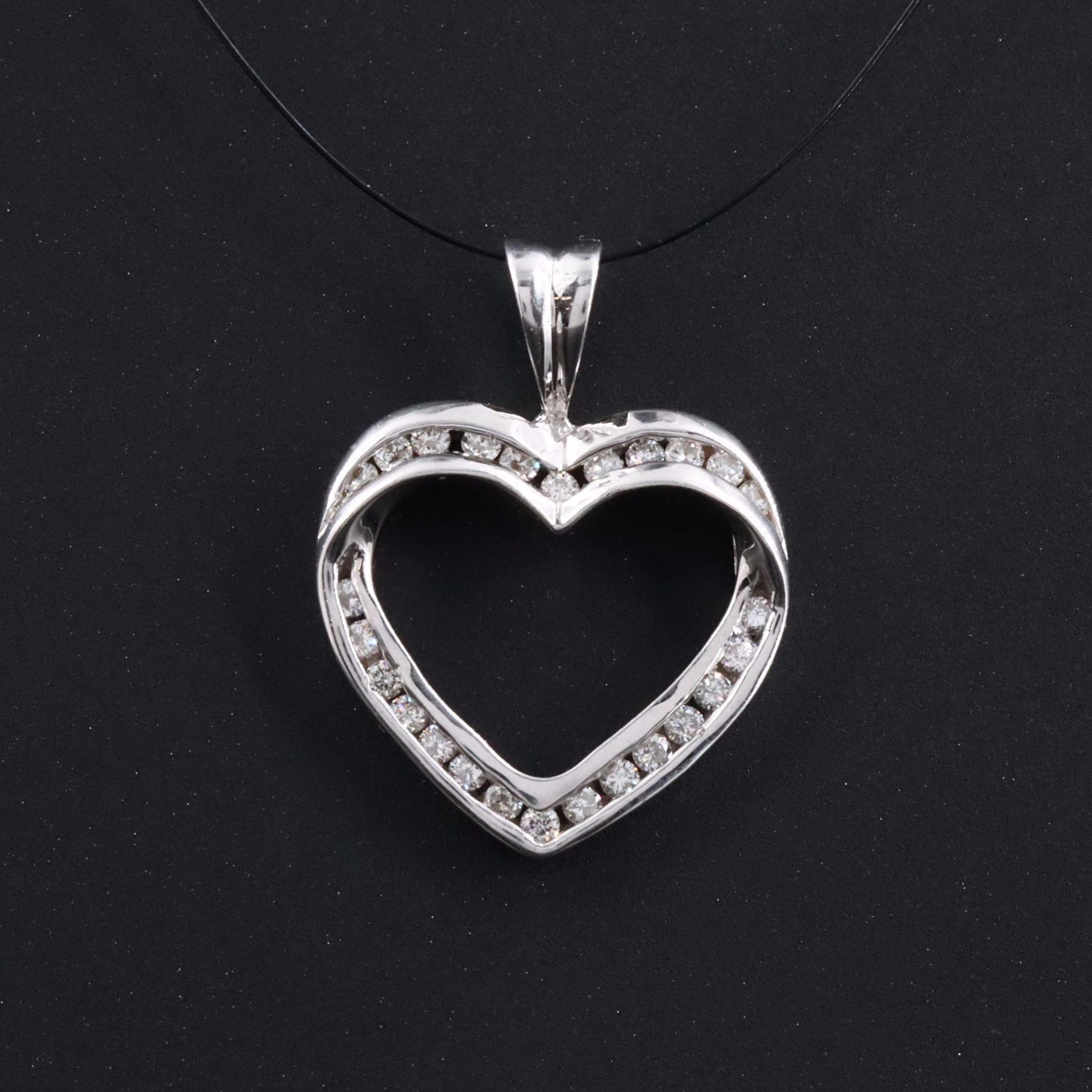 14K 0.32 CTW Diamond Heart Pendant