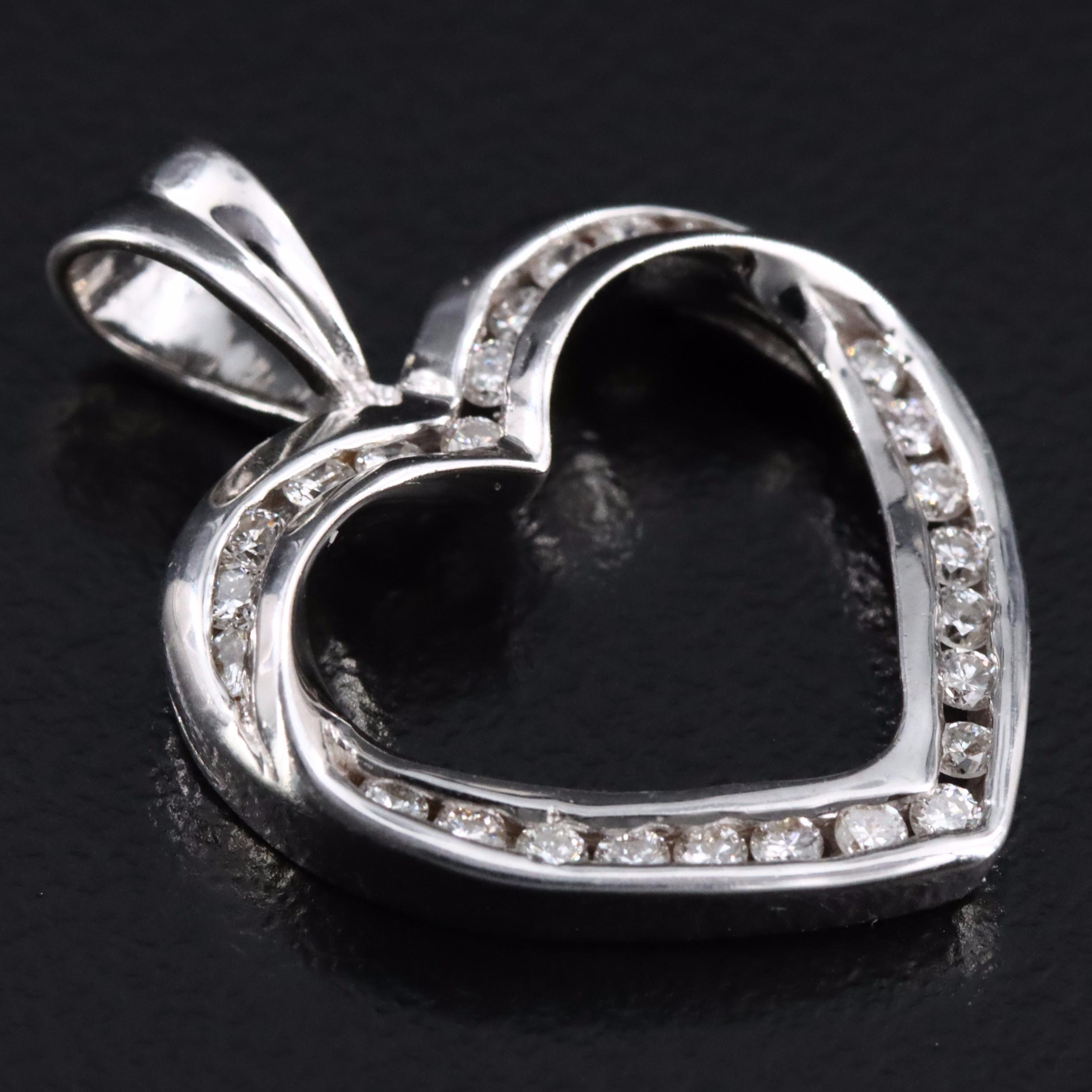 14K 0.32 CTW Diamond Heart Pendant