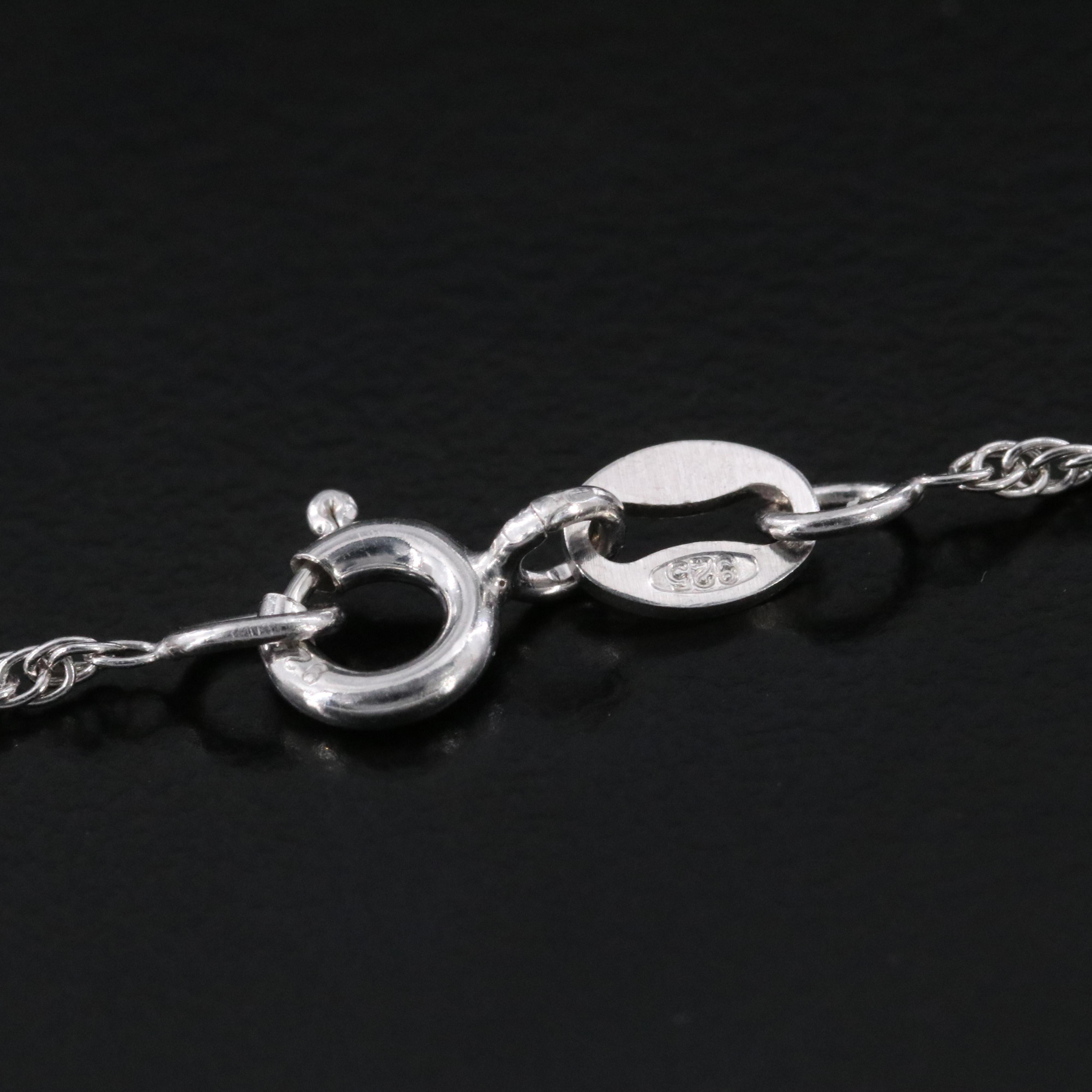 Sterling Diamond Heart Key Pendant Necklace