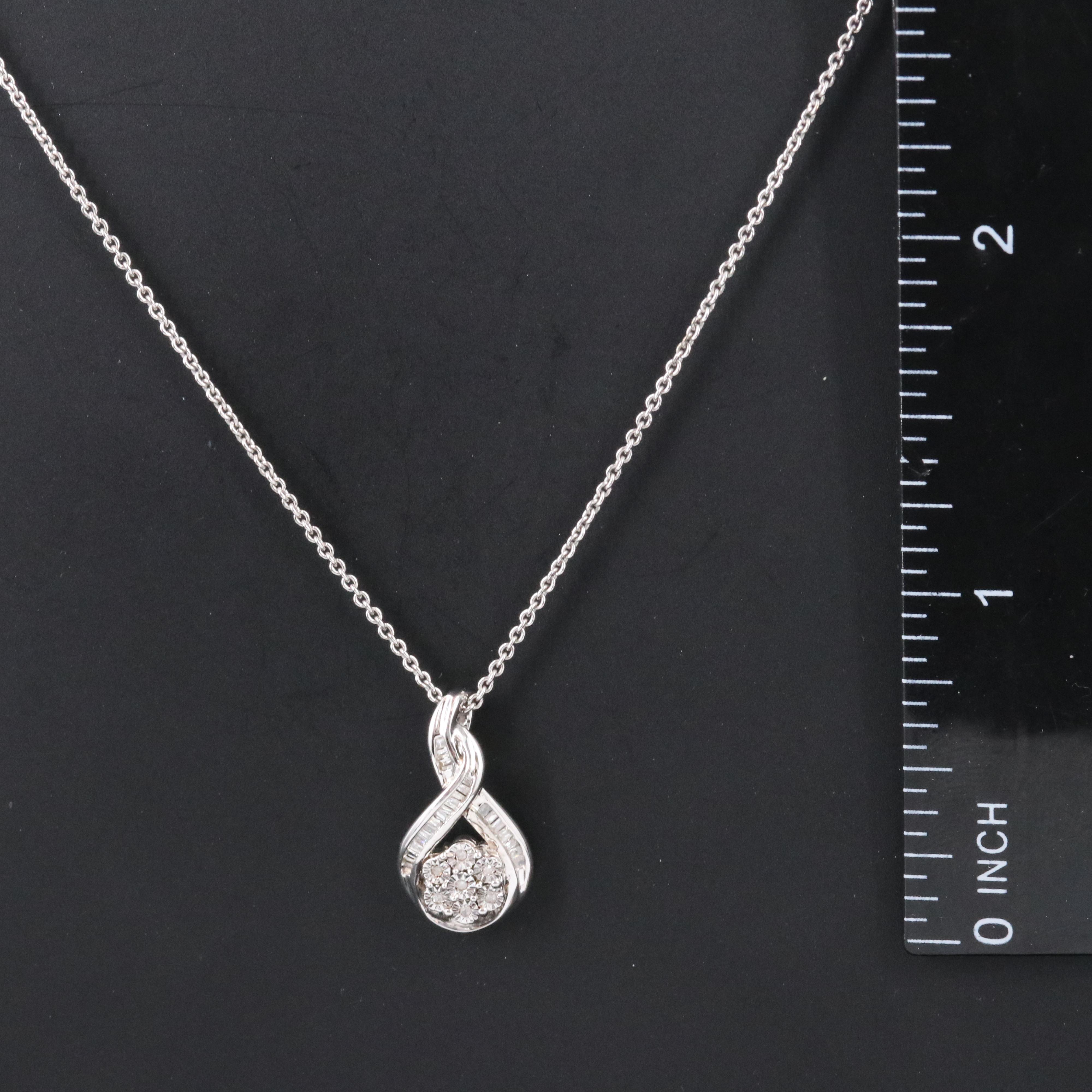 Sterling Diamond Pendant Necklace