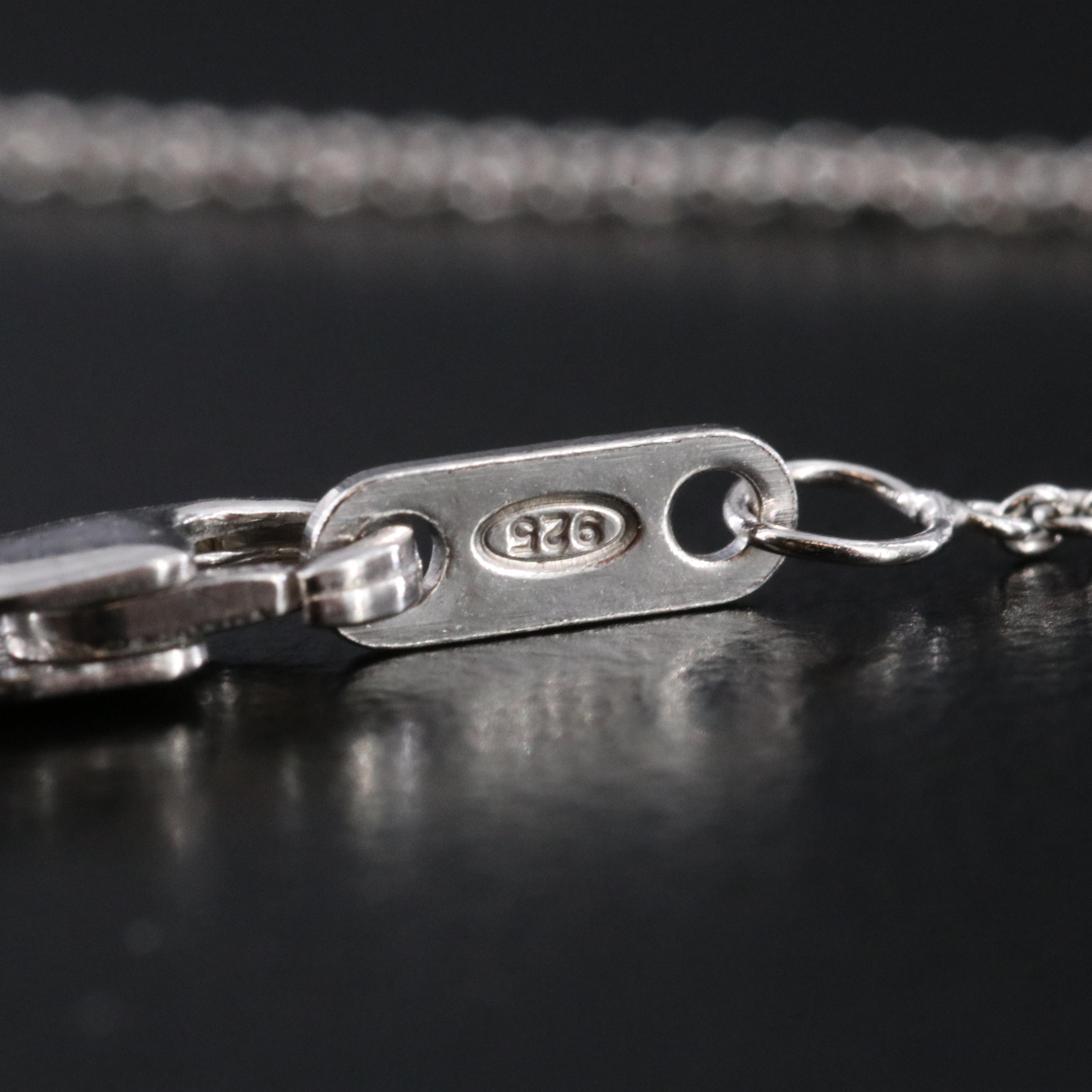 Sterling Diamond Pendant Necklace