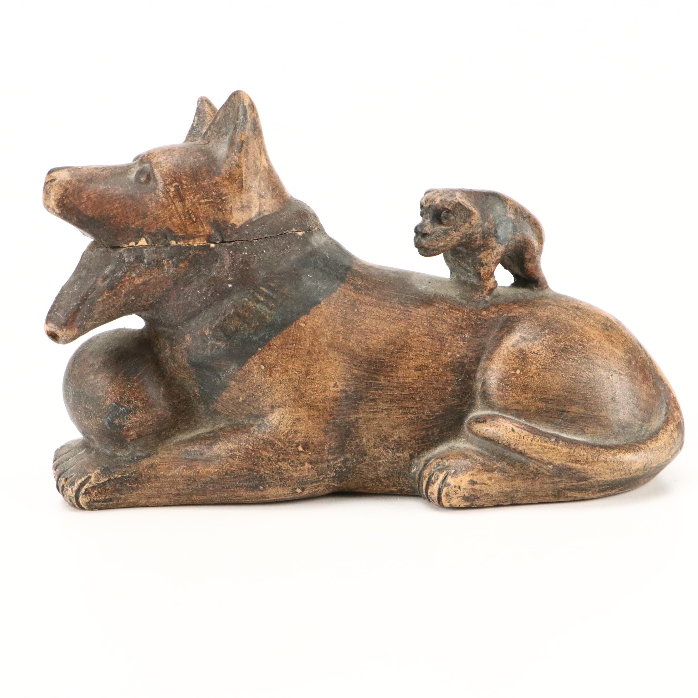 Chinese Dog and Puppy Ceramic Novelty Teapot