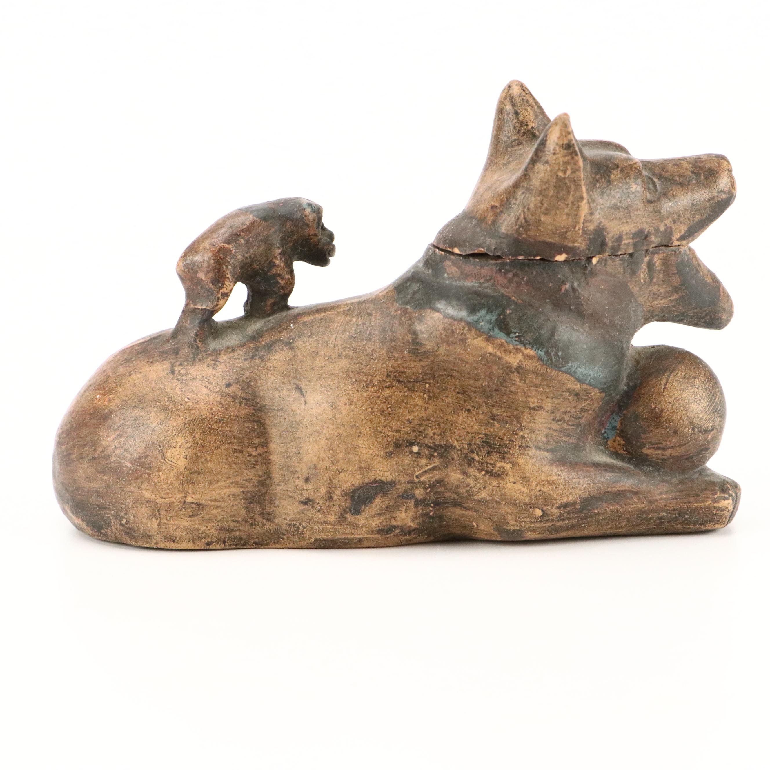 Chinese Dog and Puppy Ceramic Novelty Teapot