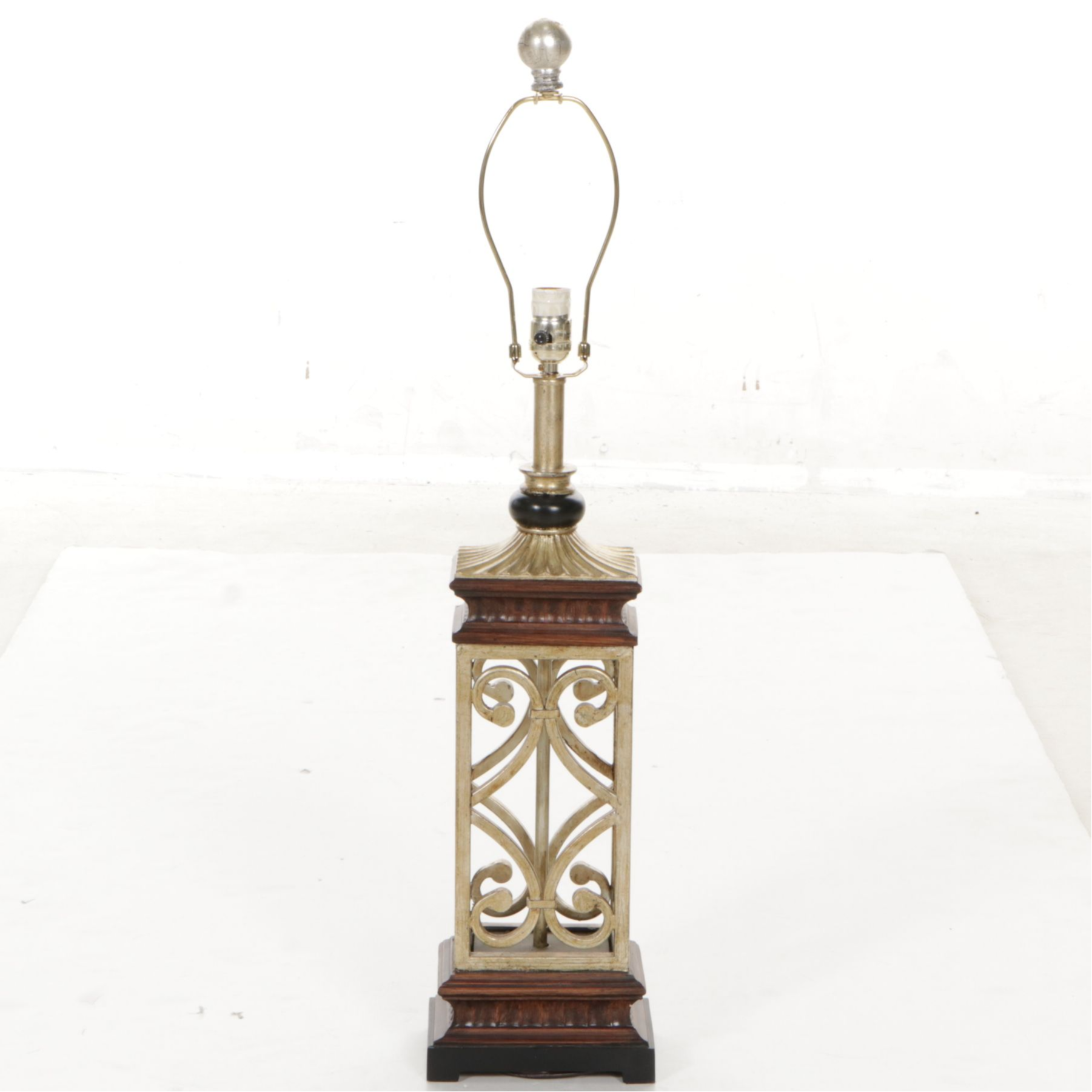 Cage Style Carved Resin Table Lamp, 2000s